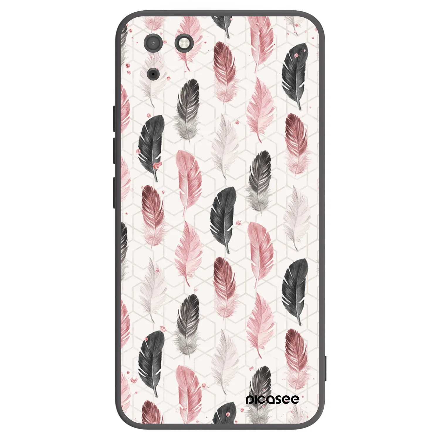 Picasee crna silikonska maskica za Huawei Y5P - Feather 2