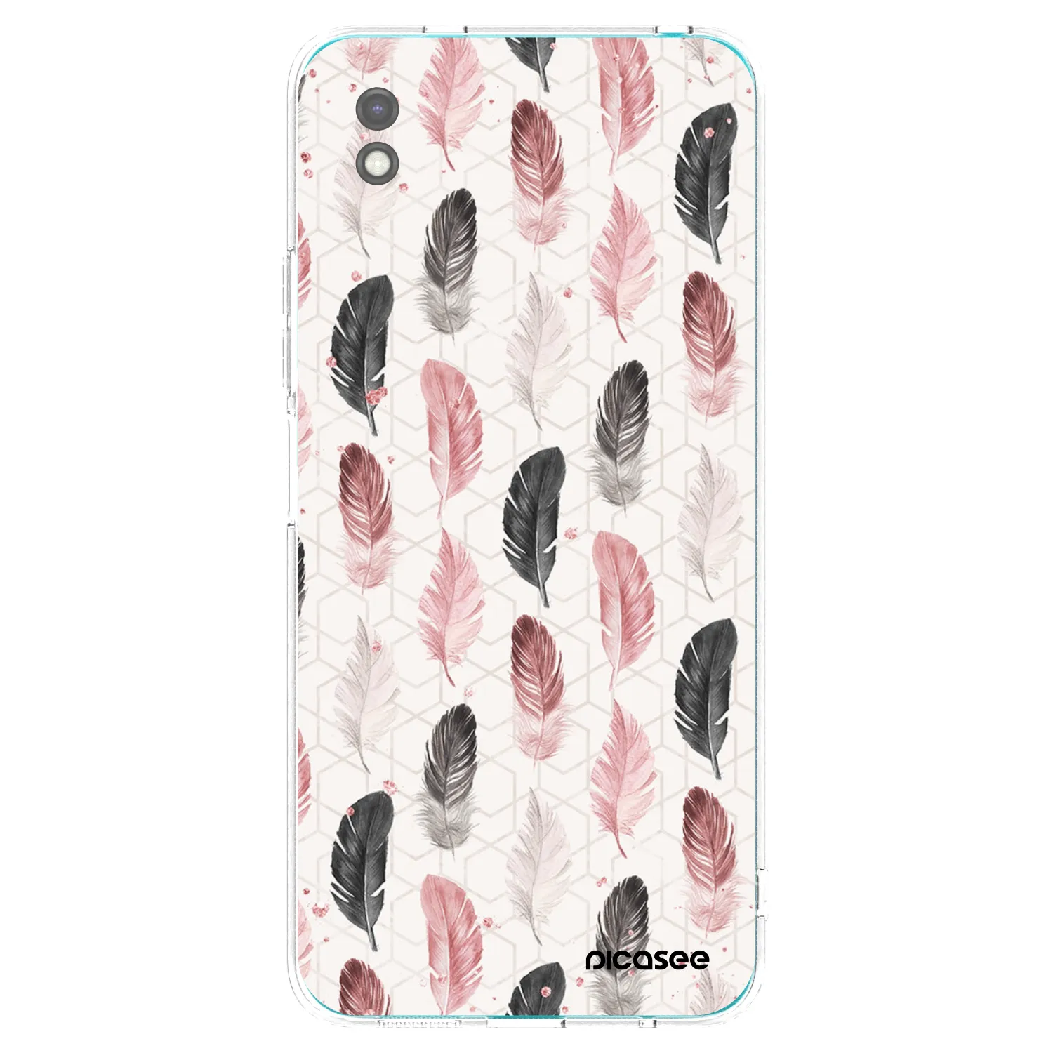 Picasee crna silikonska maskica za Xiaomi Redmi 9A - Feather 2