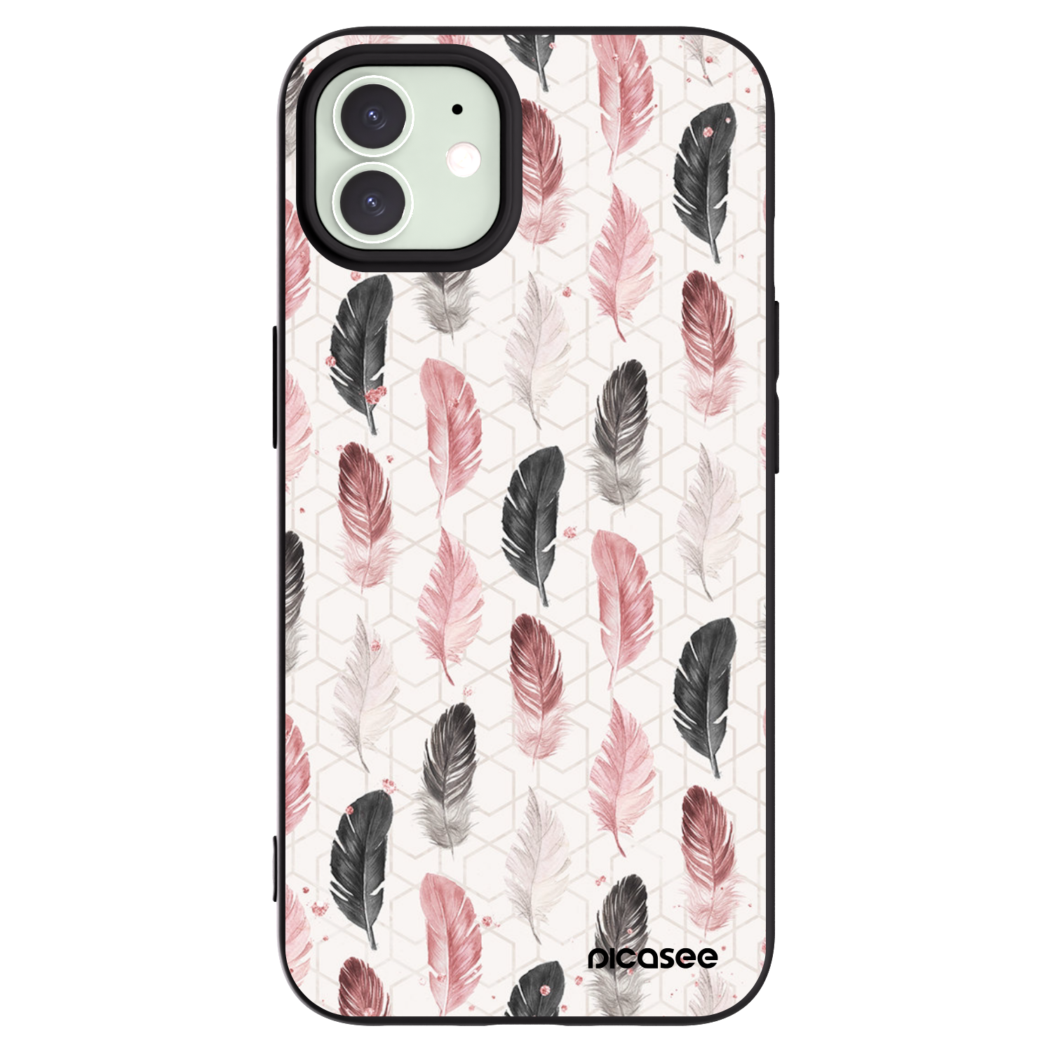 Picasee crna silikonska maskica za Apple iPhone 12 - Feather 2