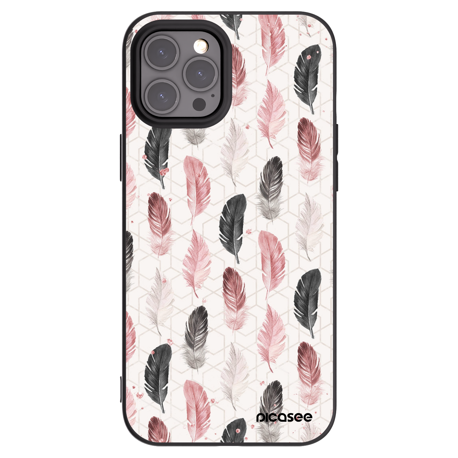 Picasee crna silikonska maskica za Apple iPhone 12 Pro Max - Feather 2