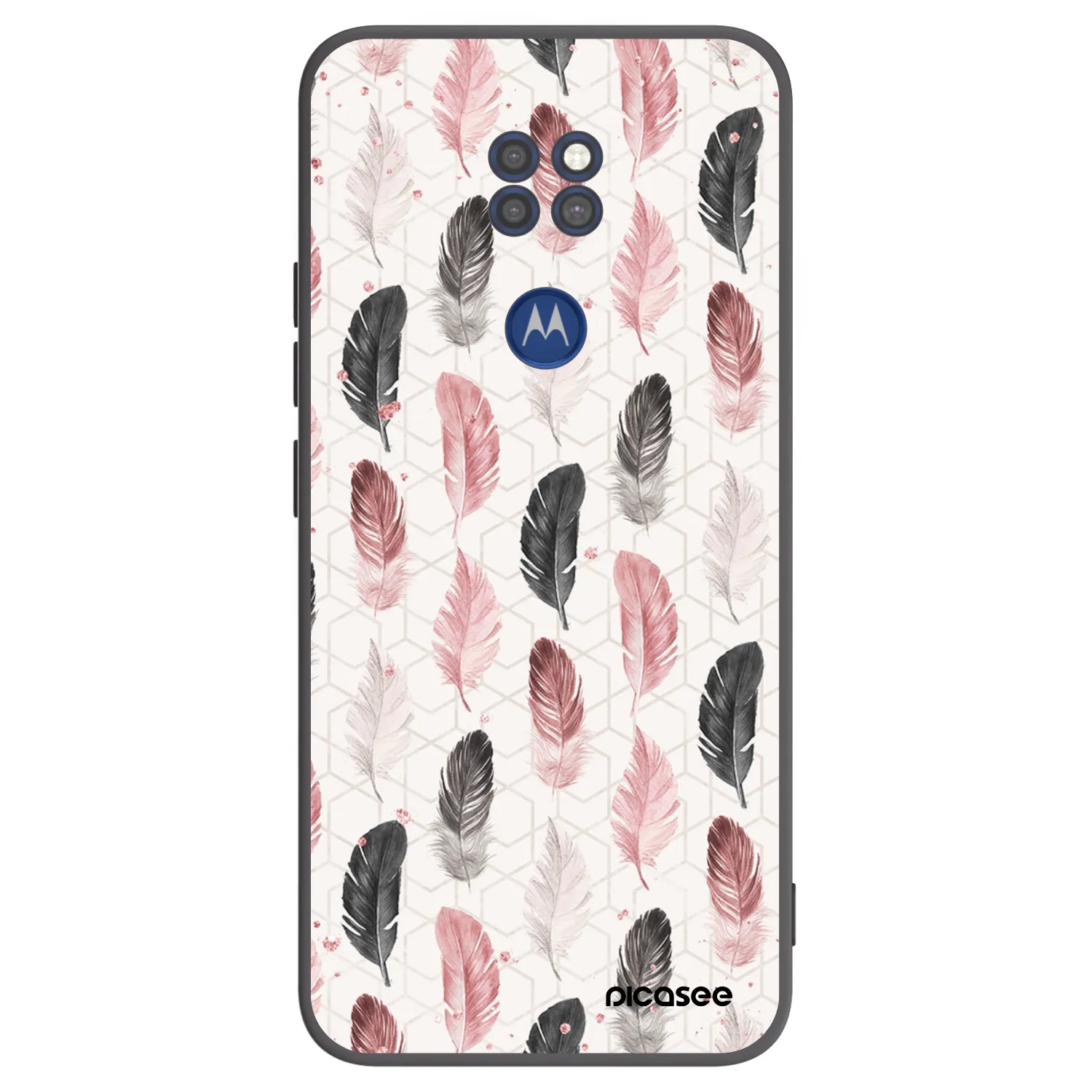 Picasee crna silikonska maskica za Motorola Moto G9 Play - Feather 2