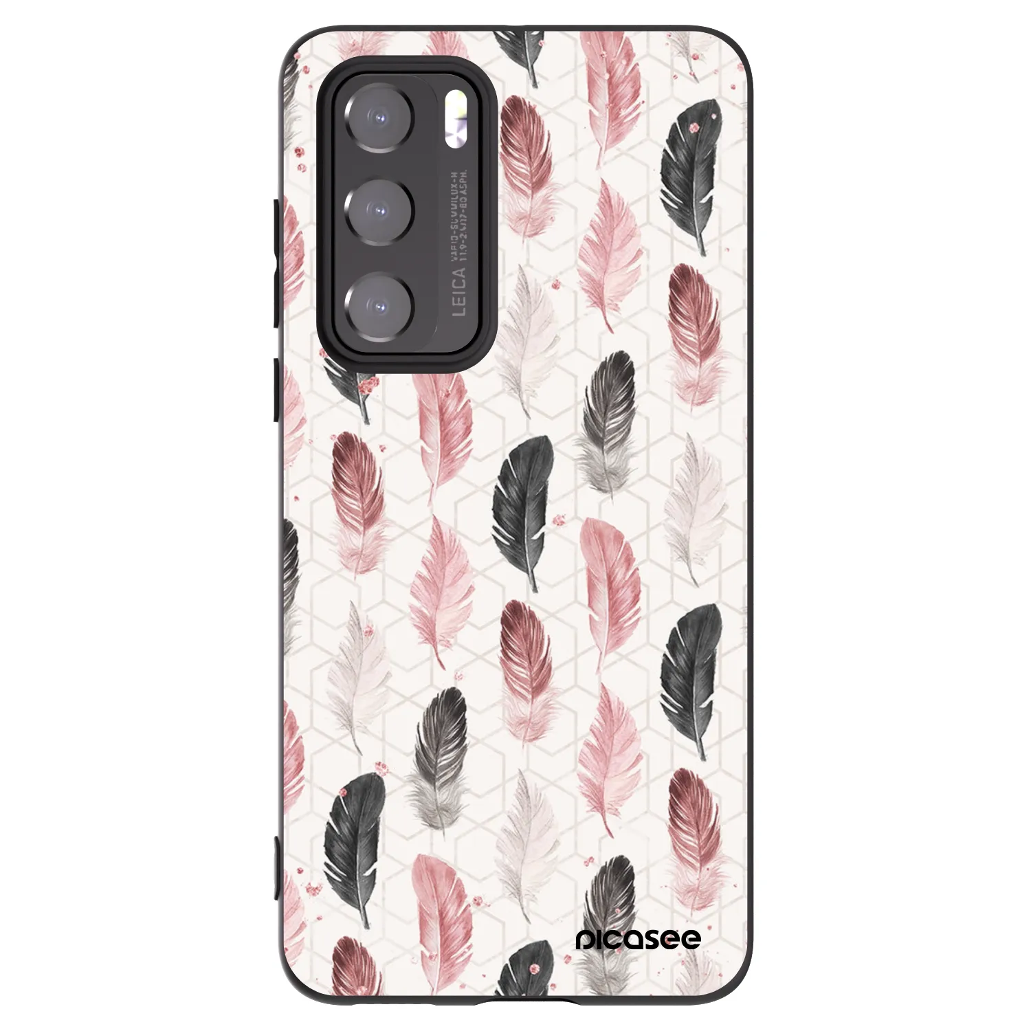 Picasee crna silikonska maskica za Huawei P40 - Feather 2