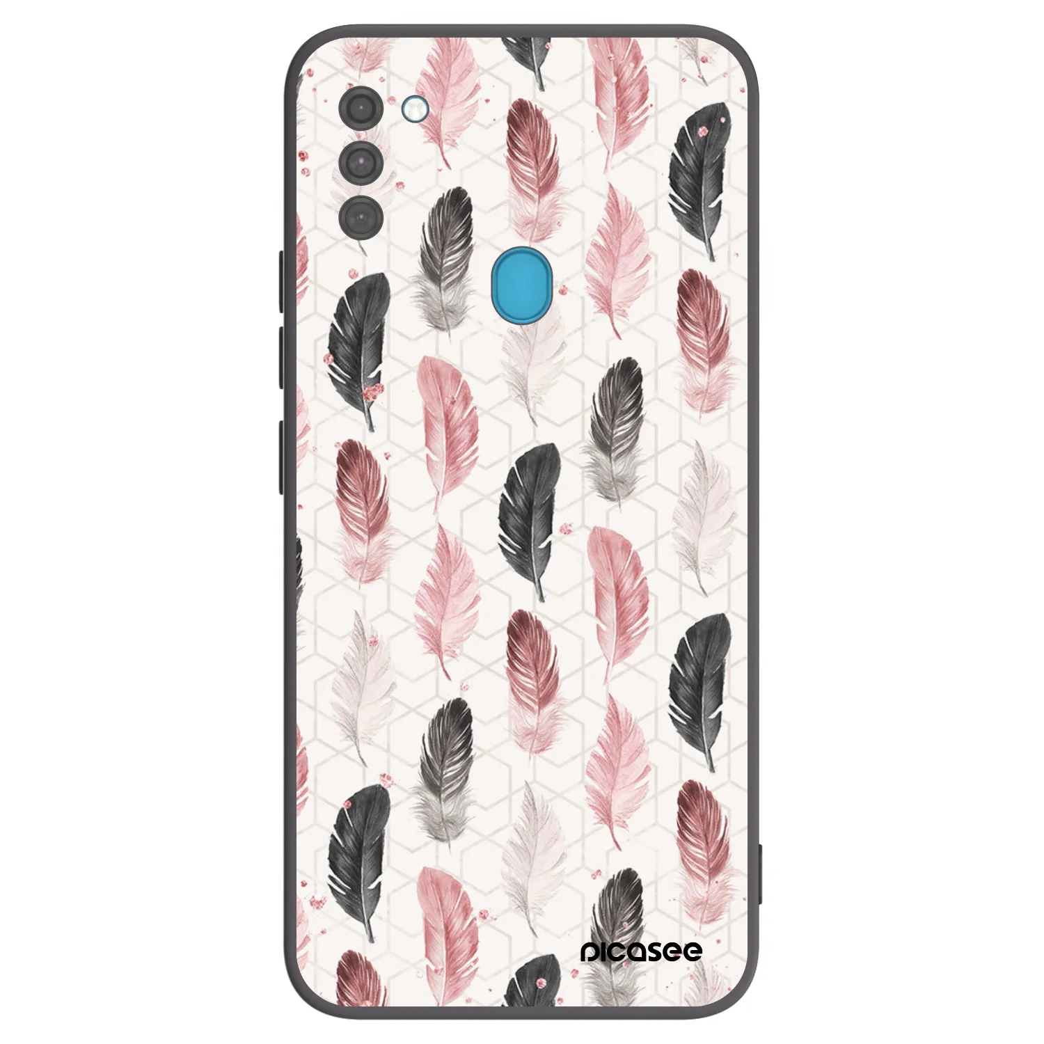 Picasee crna silikonska maskica za Samsung Galaxy M11 - Feather 2