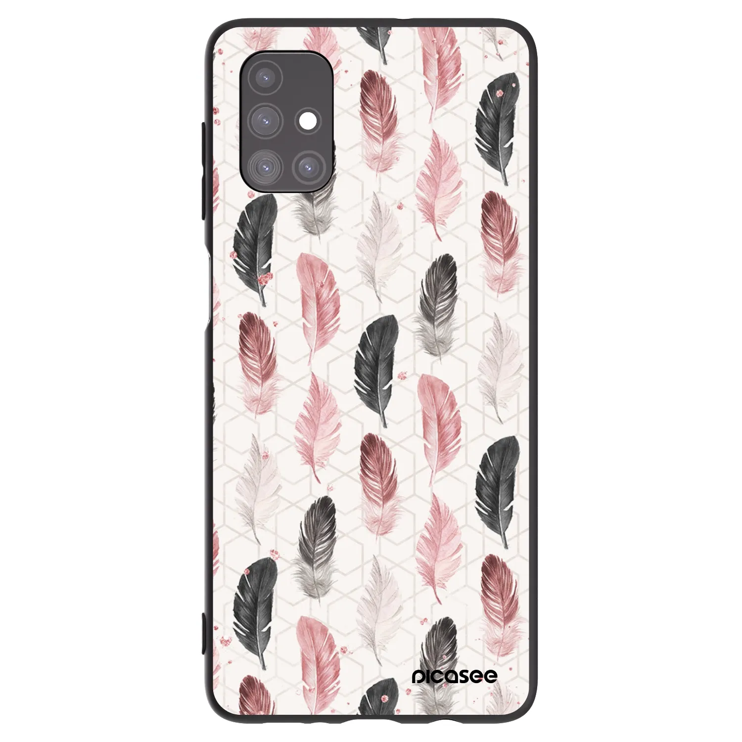 Picasee crna silikonska maskica za Samsung Galaxy M51 M515F - Feather 2
