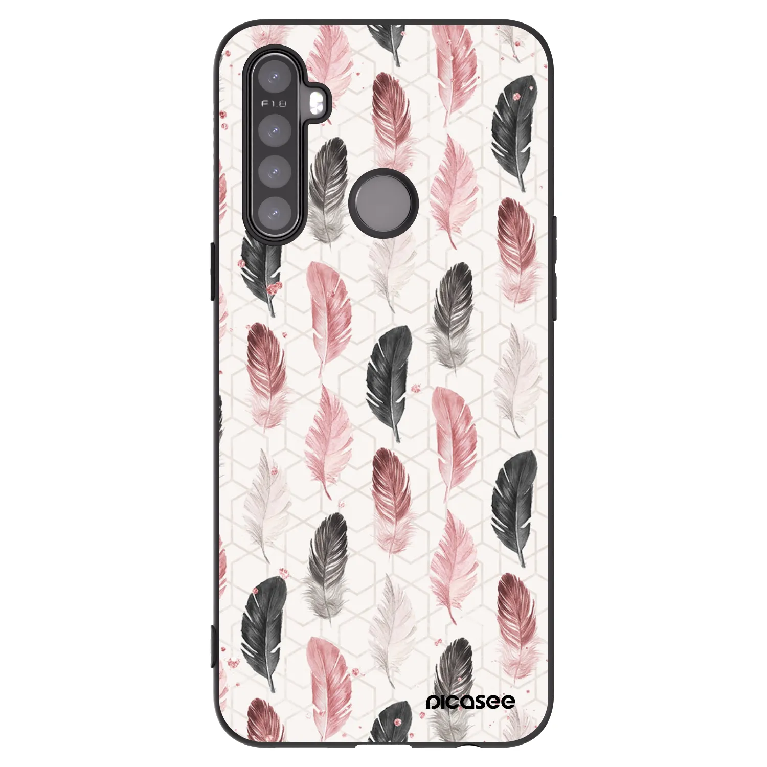 Picasee crna silikonska maskica za Realme 5 - Feather 2