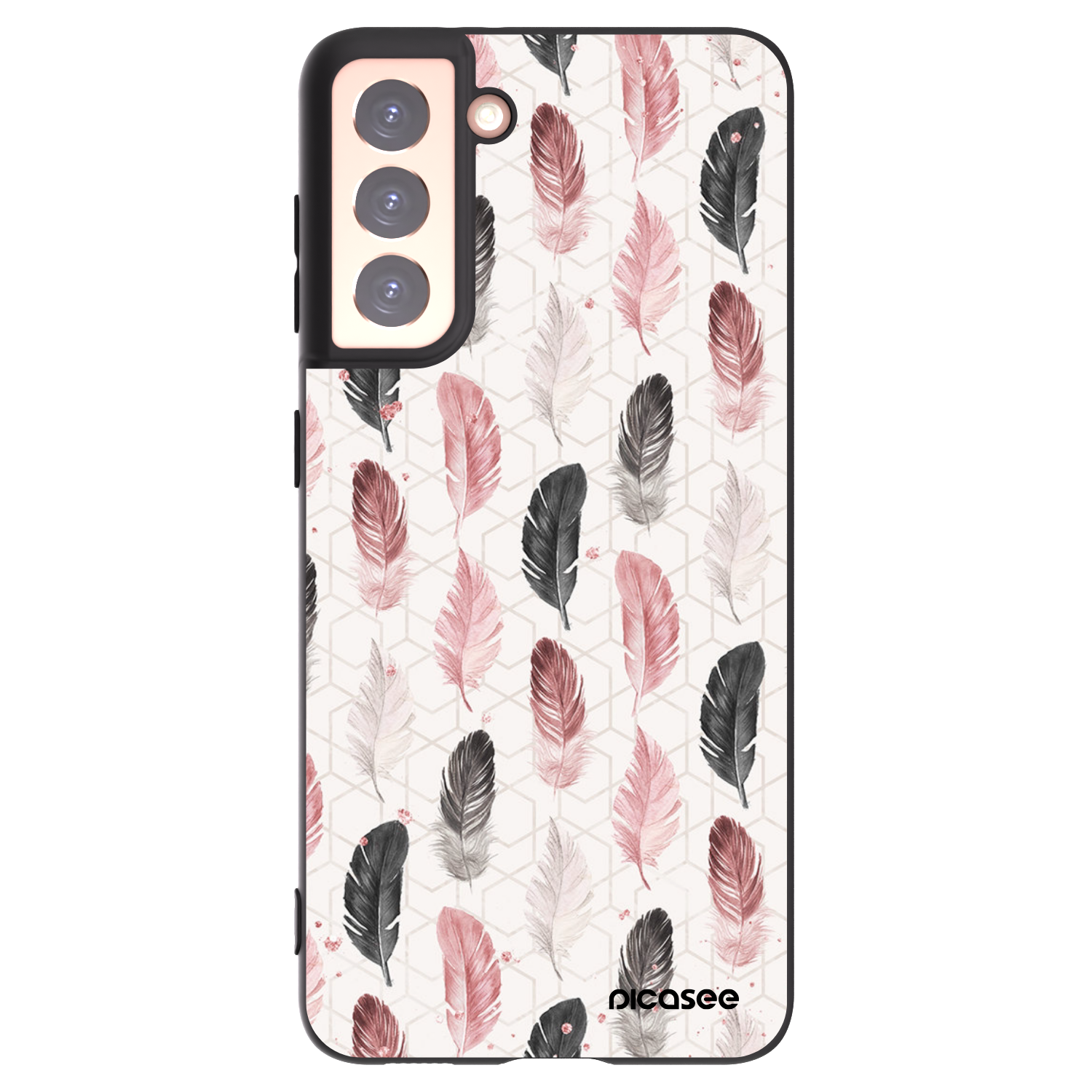 Picasee crna silikonska maskica za Samsung Galaxy S21 5G G991B - Feather 2