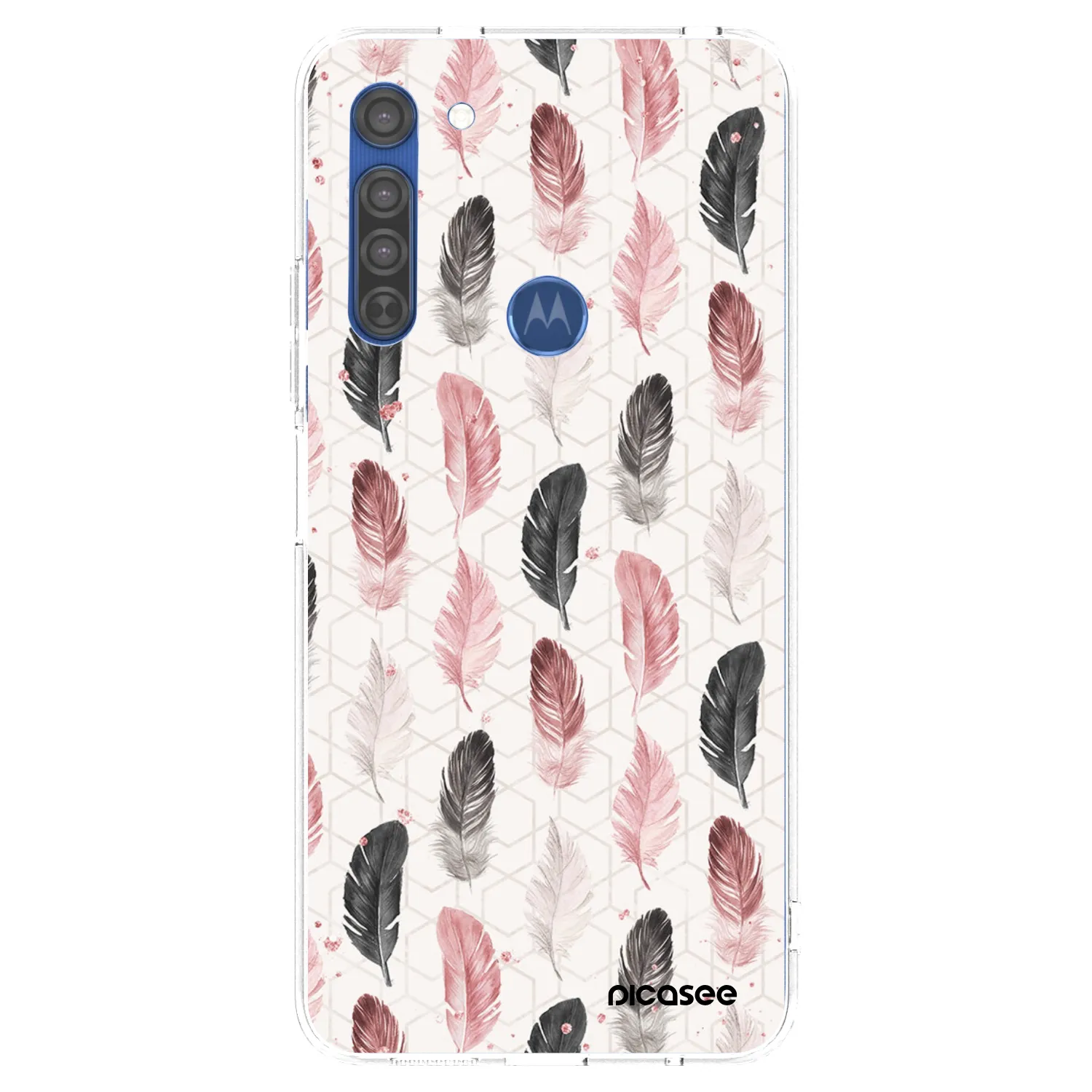 Picasee silikonska prozirna maskica za Motorola Moto G8 - Feather 2