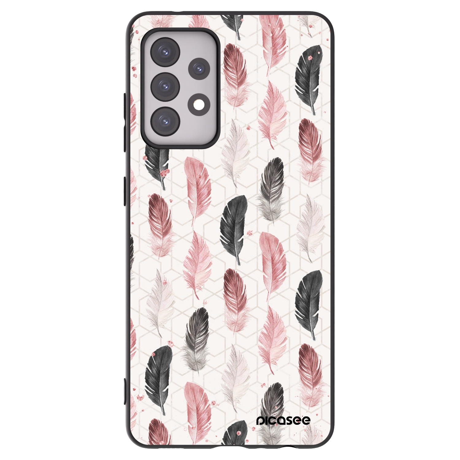 Picasee crna silikonska maskica za Samsung Galaxy A52 5G A525F - Feather 2