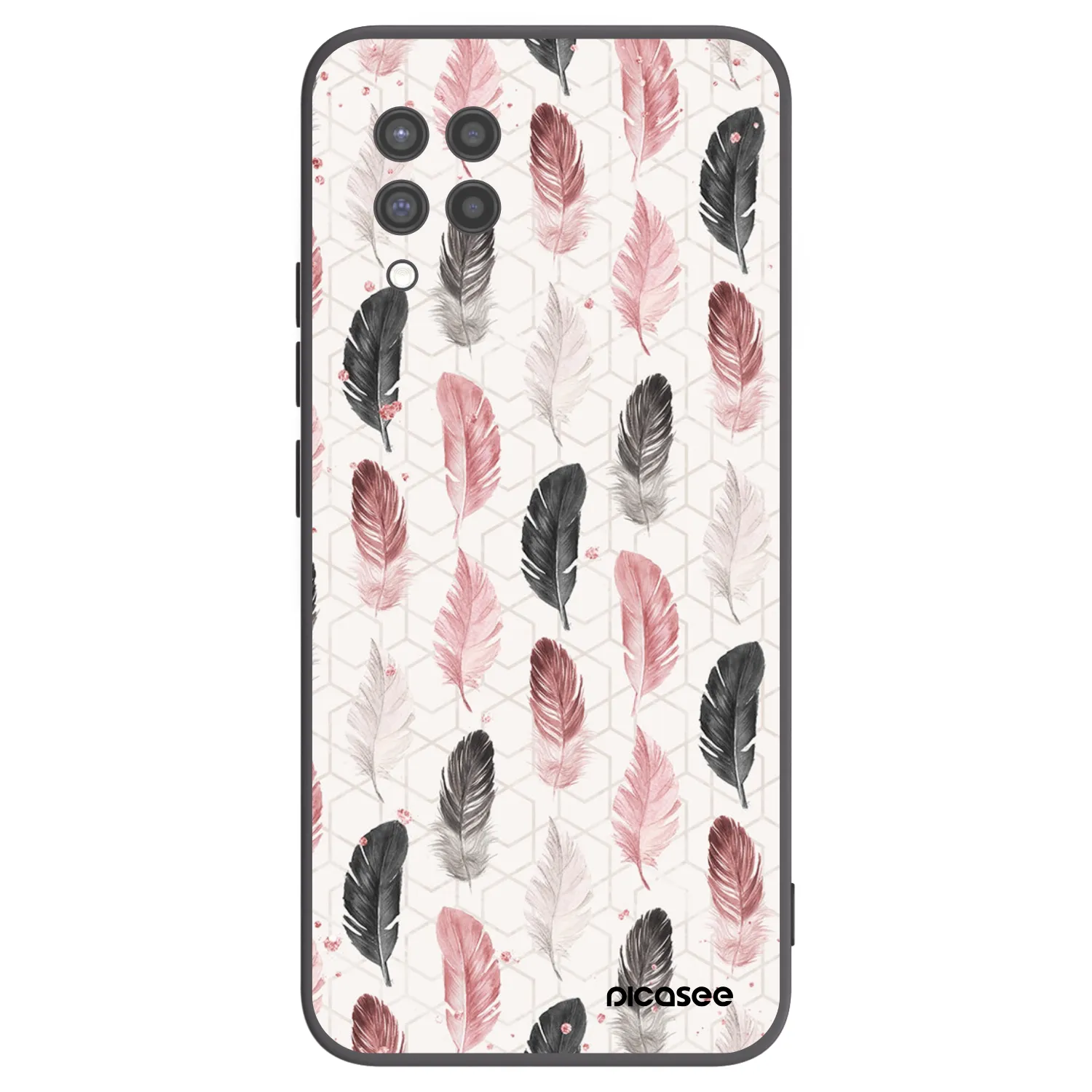 Picasee crna silikonska maskica za Samsung Galaxy A42 A426B - Feather 2
