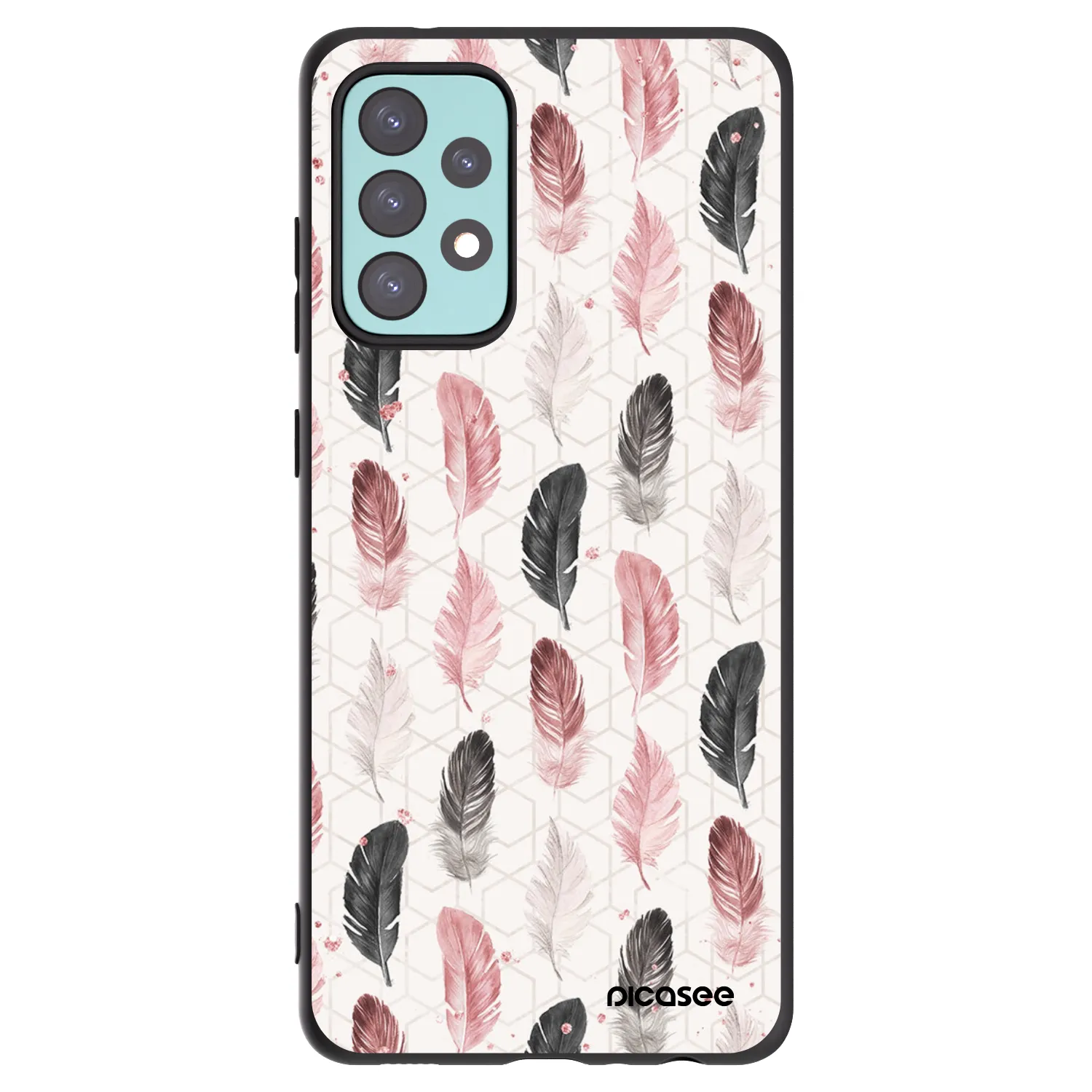 Picasee crna silikonska maskica za Samsung Galaxy A72 A725F - Feather 2