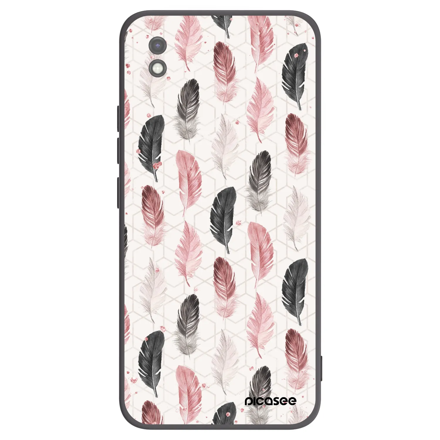 Picasee crna silikonska maskica za Xiaomi Redmi 9AT - Feather 2