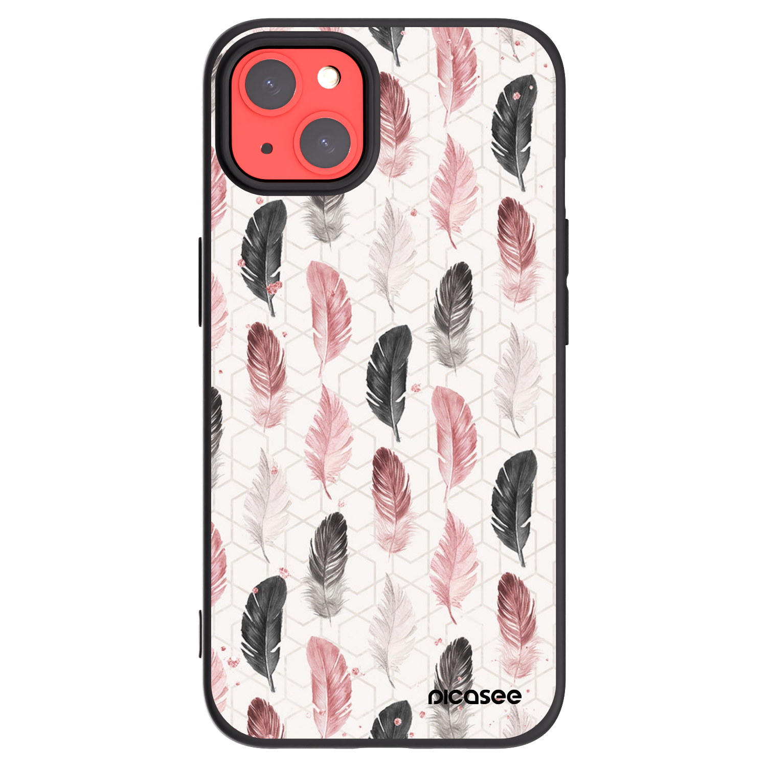 Picasee crna silikonska maskica za Apple iPhone 13 - Feather 2