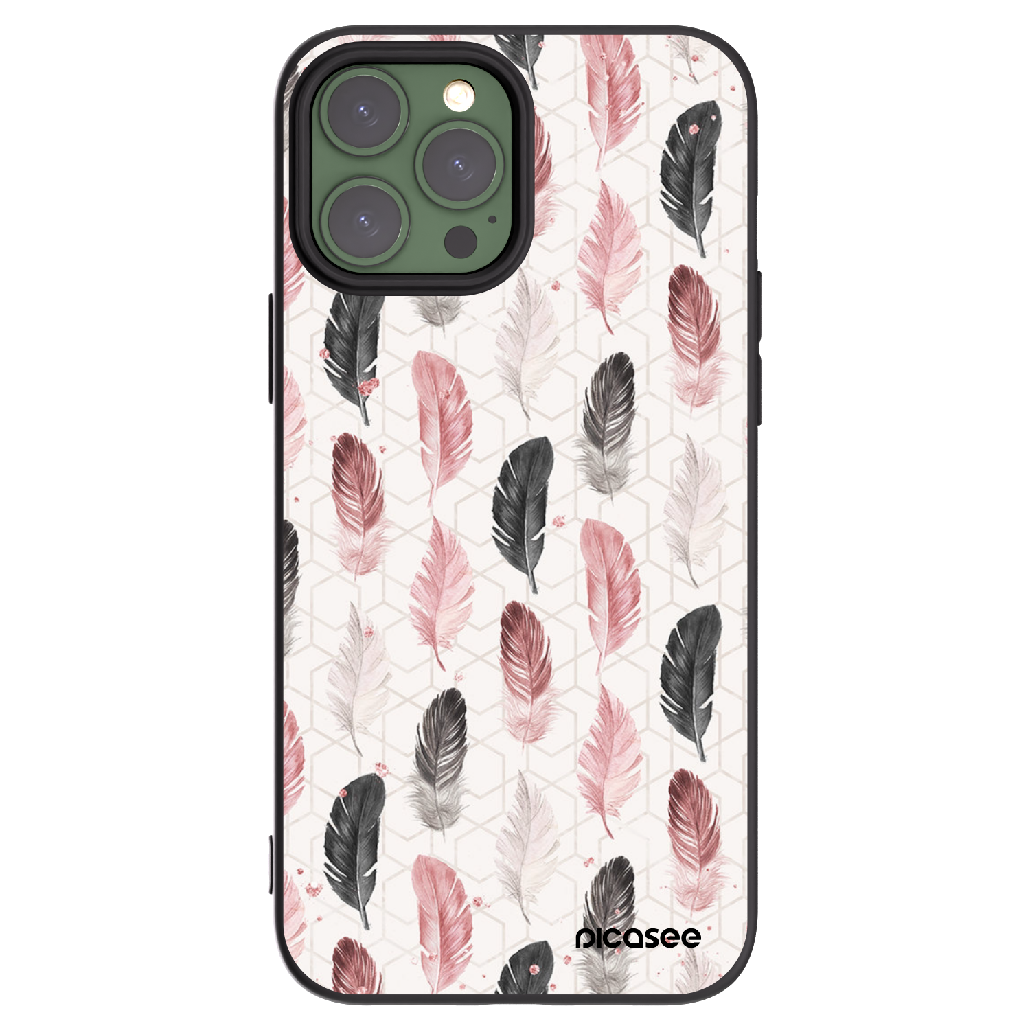 Picasee crna silikonska maskica za Apple iPhone 13 Pro Max - Feather 2