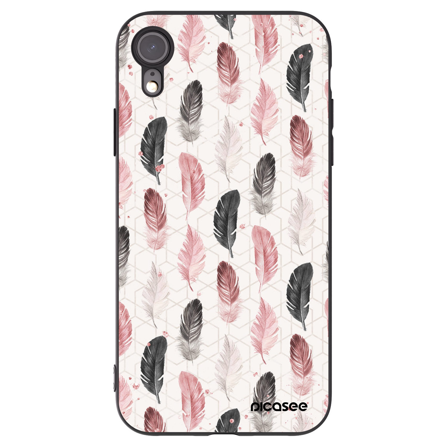 Picasee crna silikonska maskica za Apple iPhone XR - Feather 2