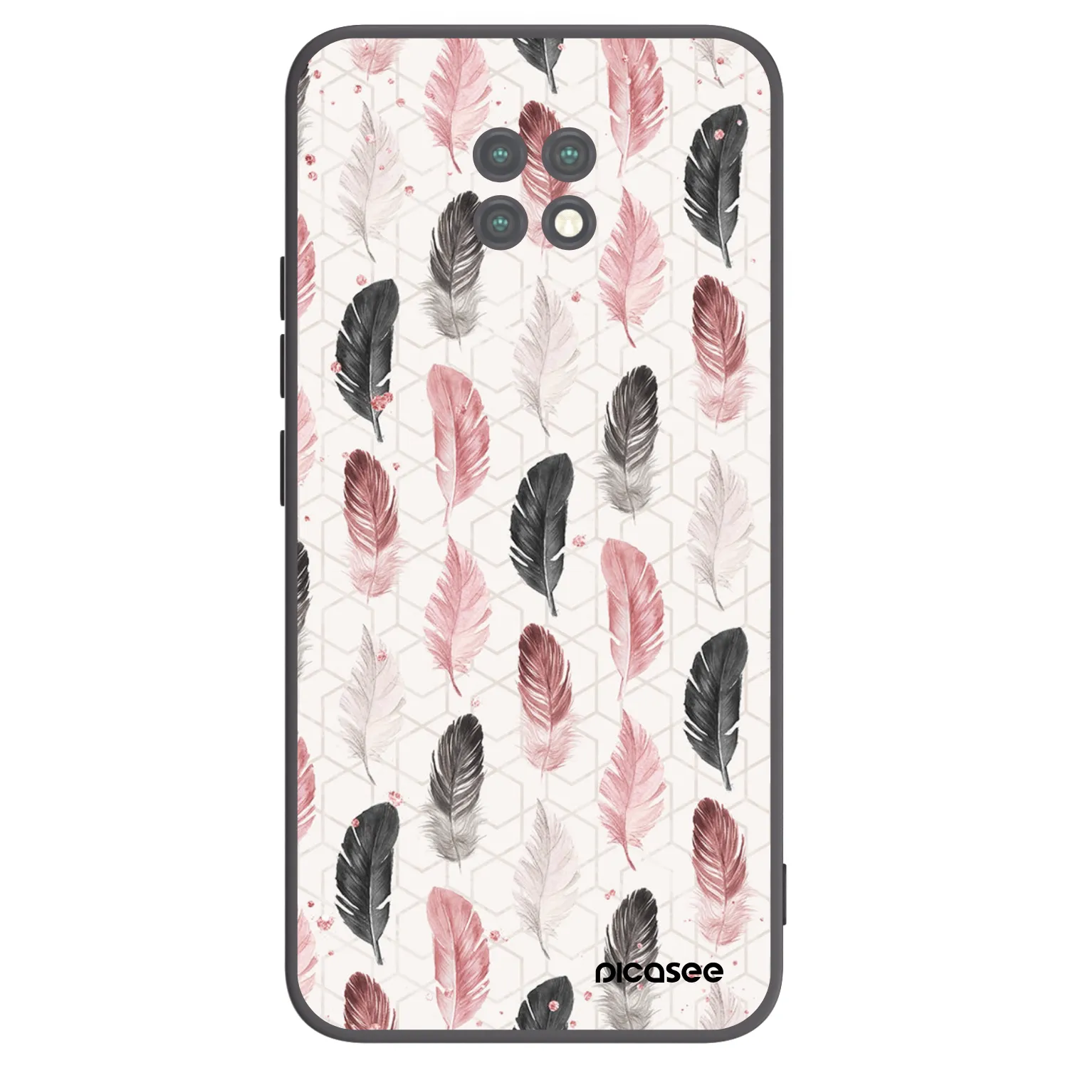 Picasee crna silikonska maskica za Xiaomi Redmi Note 9T - Feather 2