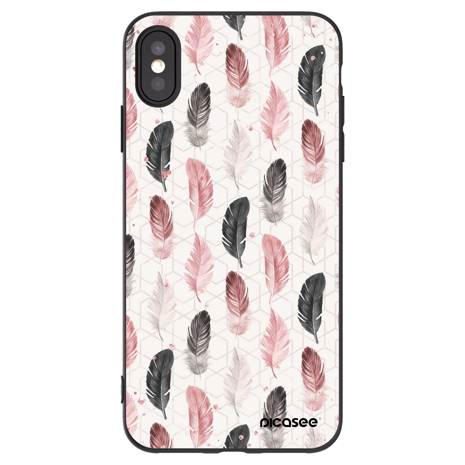 Picasee crna silikonska maskica za Apple iPhone XS Max - Feather 2