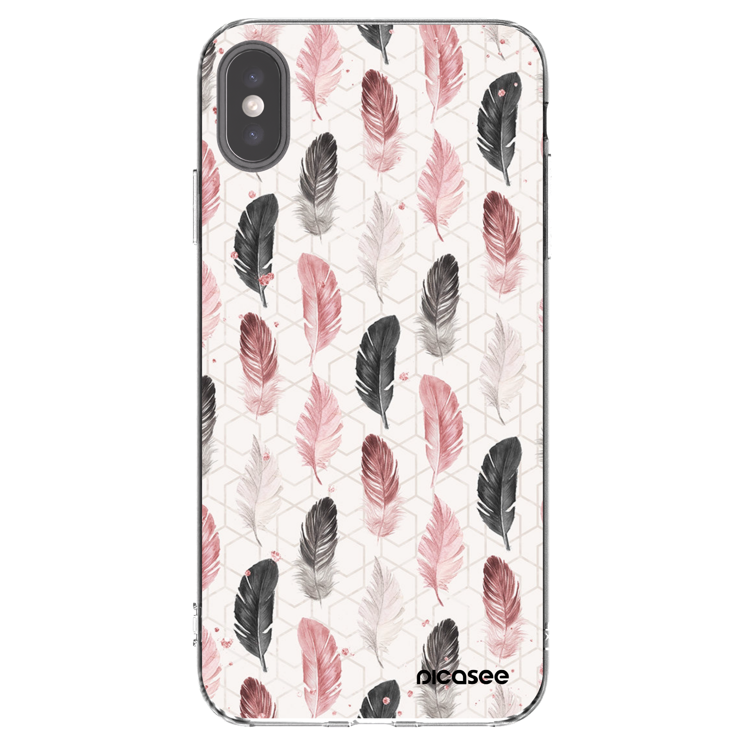 Picasee silikonska prozirna maskica za Apple iPhone XS Max - Feather 2