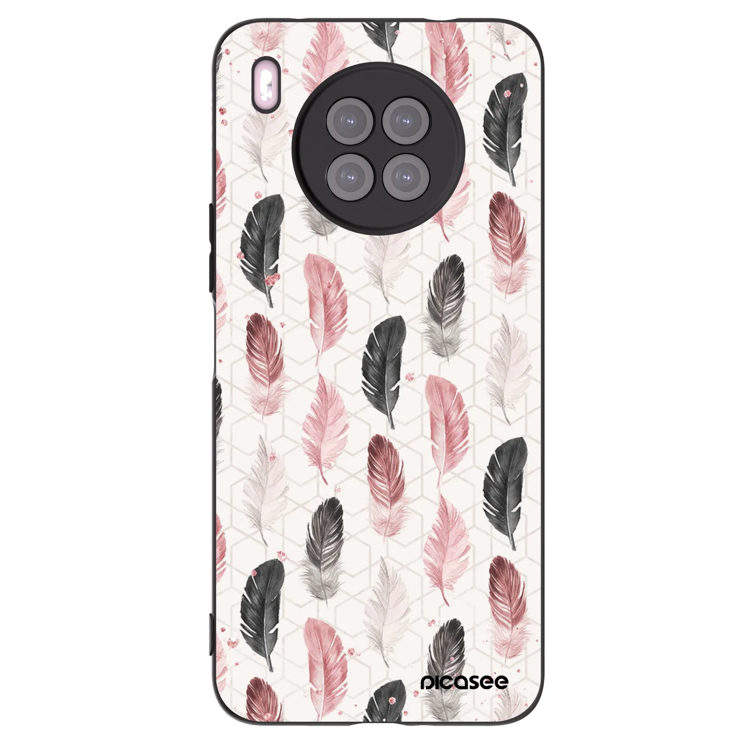 Picasee crna silikonska maskica za Huawei Nova 8i - Feather 2