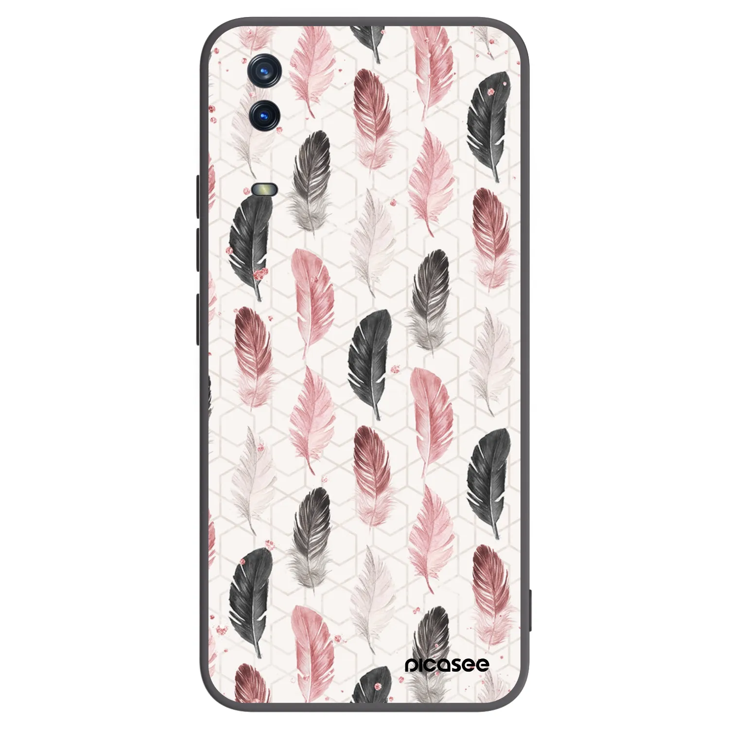 Picasee crna silikonska maskica za Vivo Y11s - Feather 2
