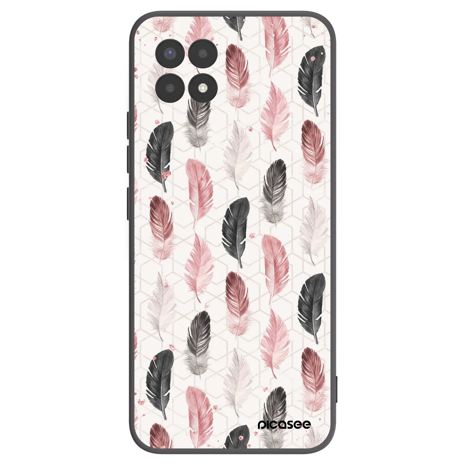 Picasee crna silikonska maskica za Realme 8i - Feather 2