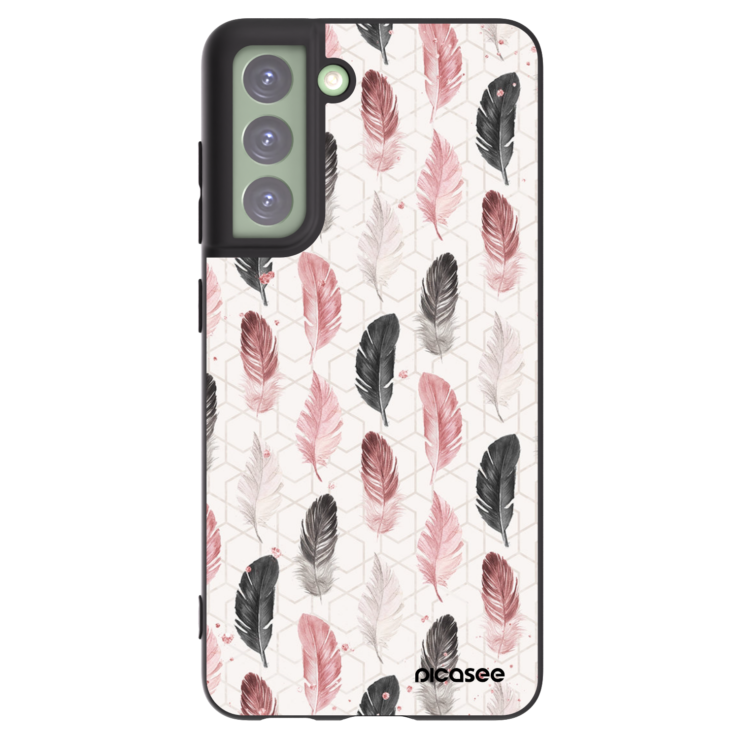 Picasee crna silikonska maskica za Samsung Galaxy S21 FE 5G - Feather 2