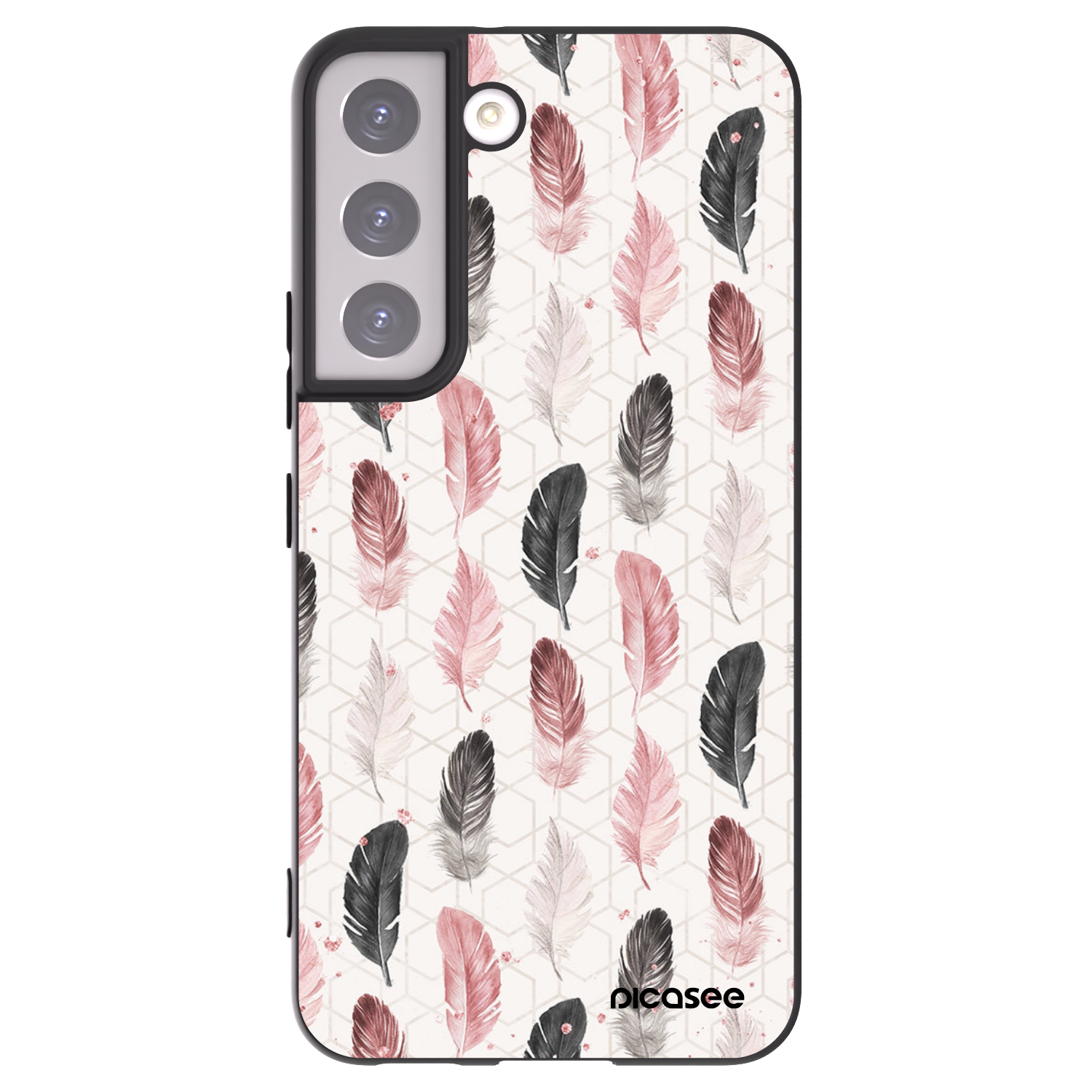 Picasee crna silikonska maskica za Samsung Galaxy S22 5G - Feather 2