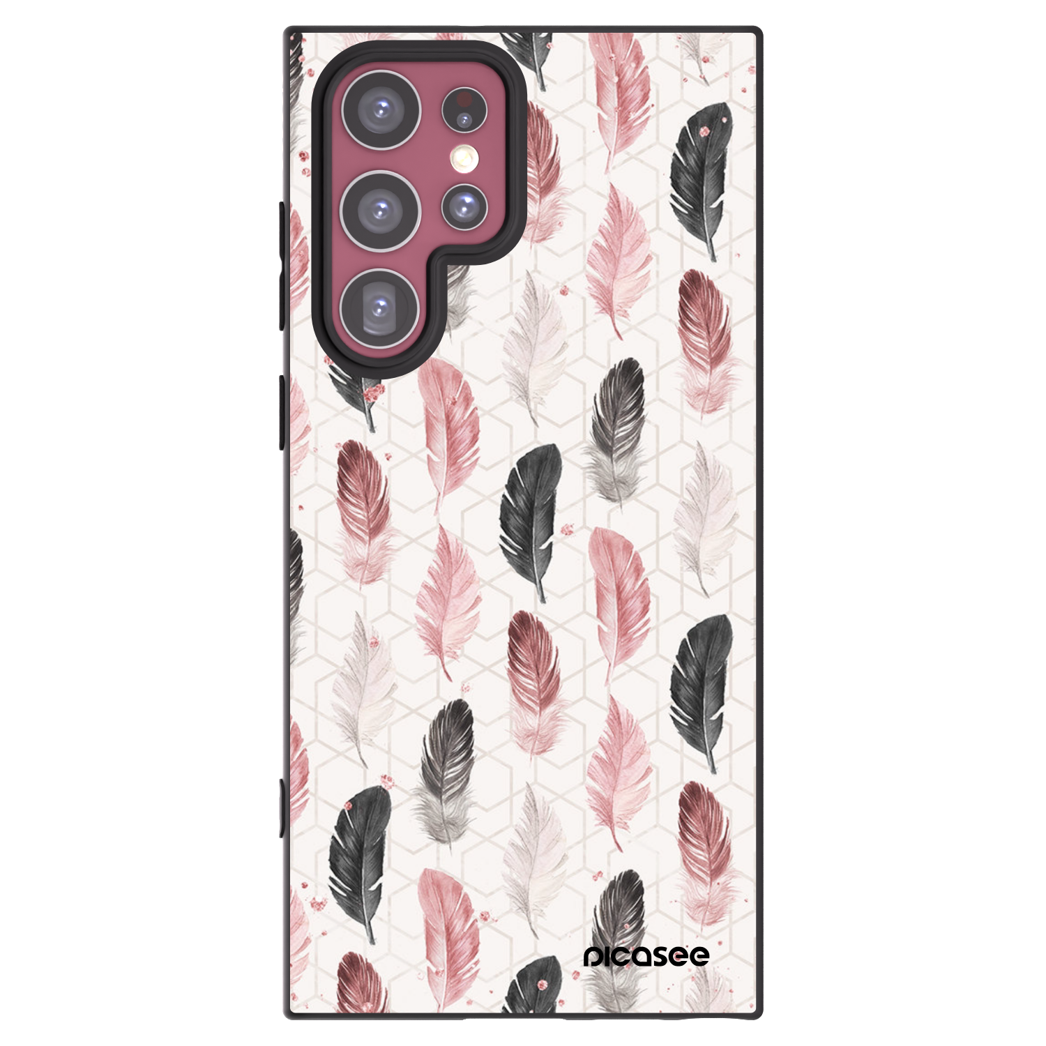 Picasee crna silikonska maskica za Samsung Galaxy S22 Ultra 5G - Feather 2