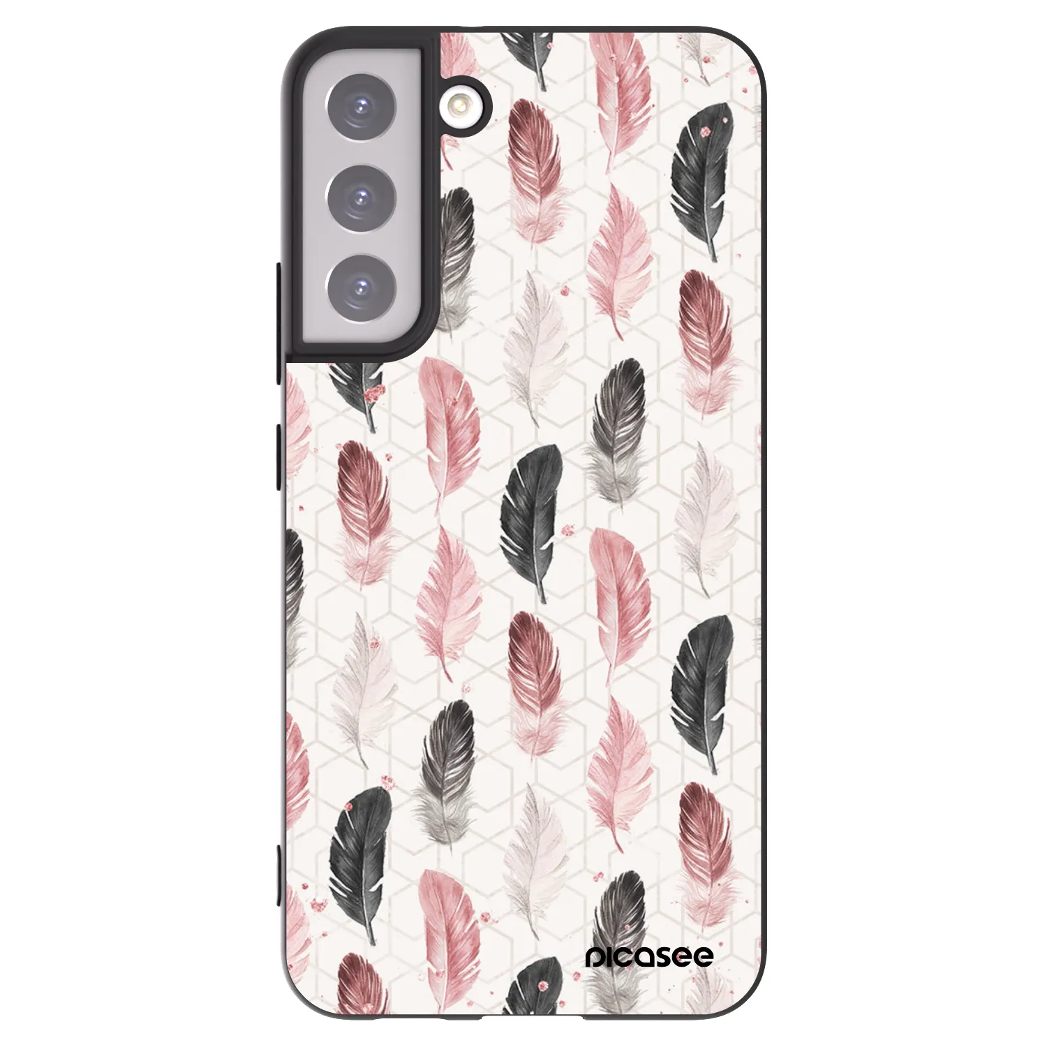 Picasee crna silikonska maskica za Samsung Galaxy S22+ 5G - Feather 2