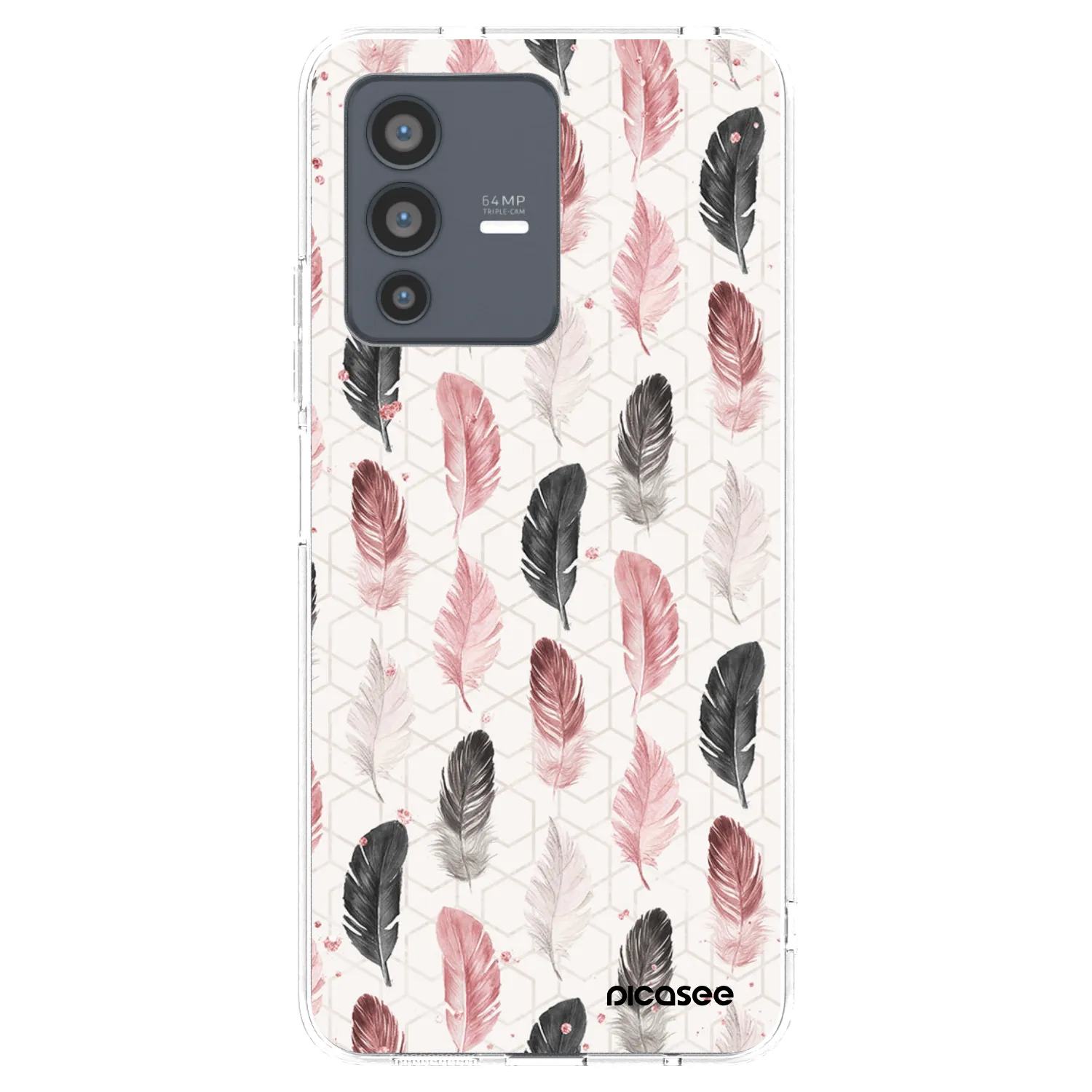 Picasee silikonska prozirna maskica za Vivo V23 5G - Feather 2