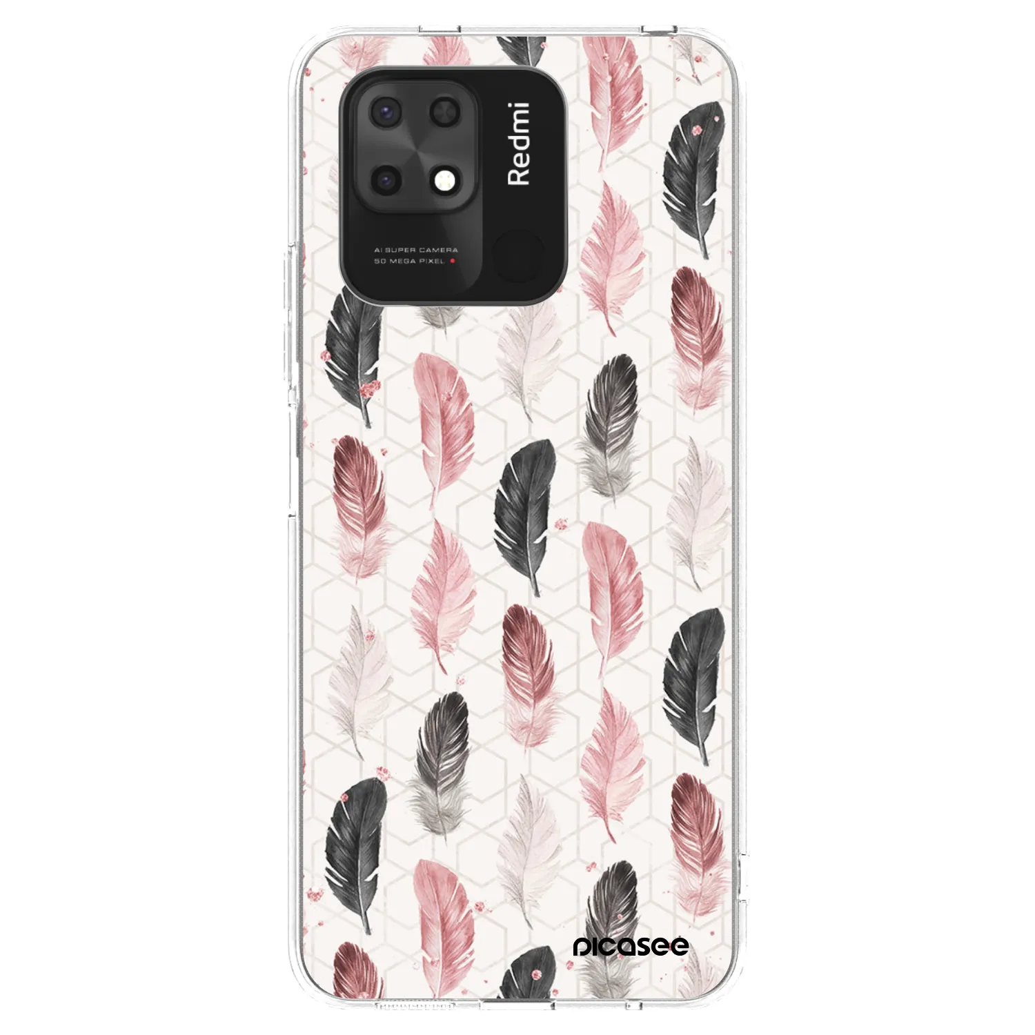 Picasee silikonska prozirna maskica za Xiaomi Redmi 10C - Feather 2