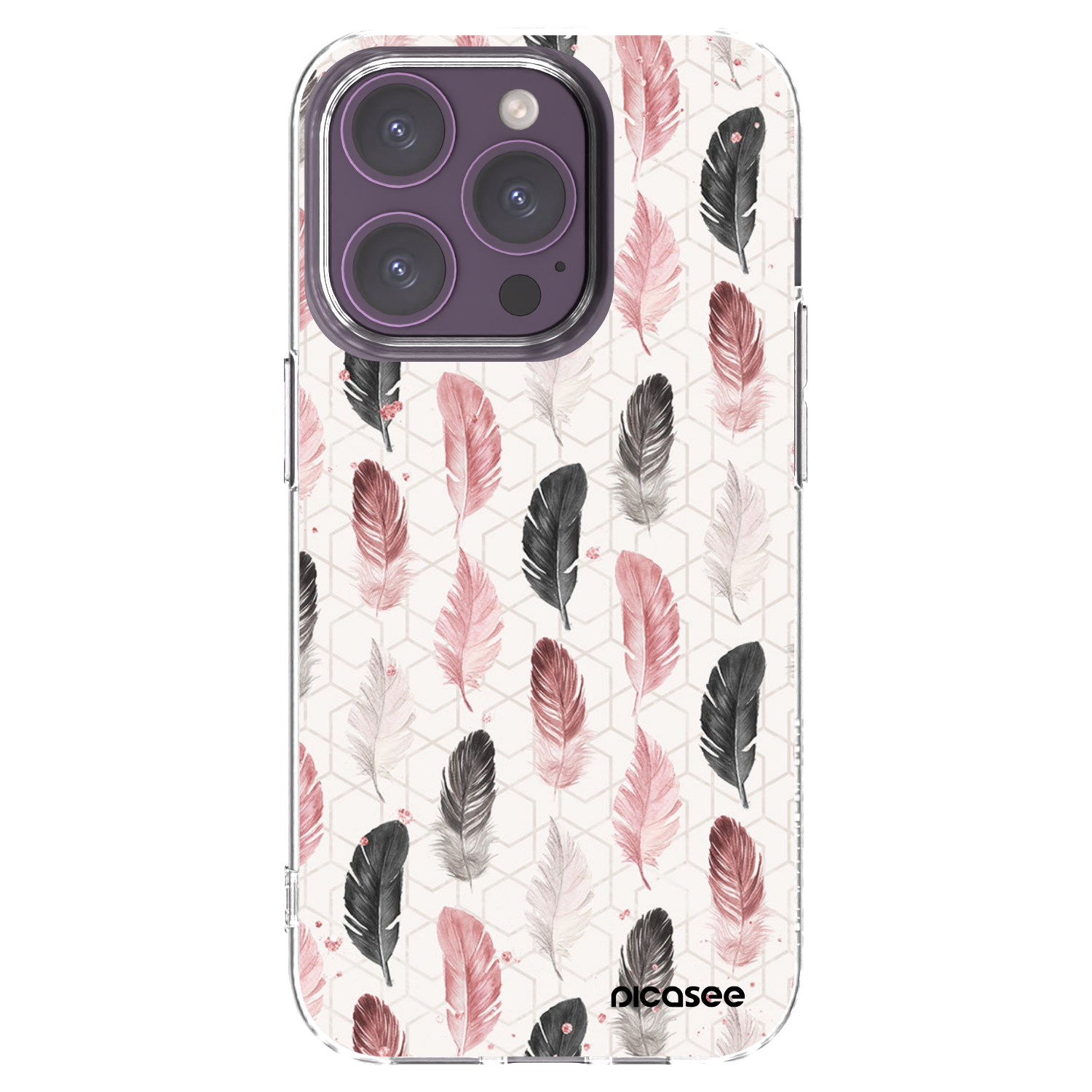 Picasee silikonska prozirna maskica za Apple iPhone 14 Pro - Feather 2