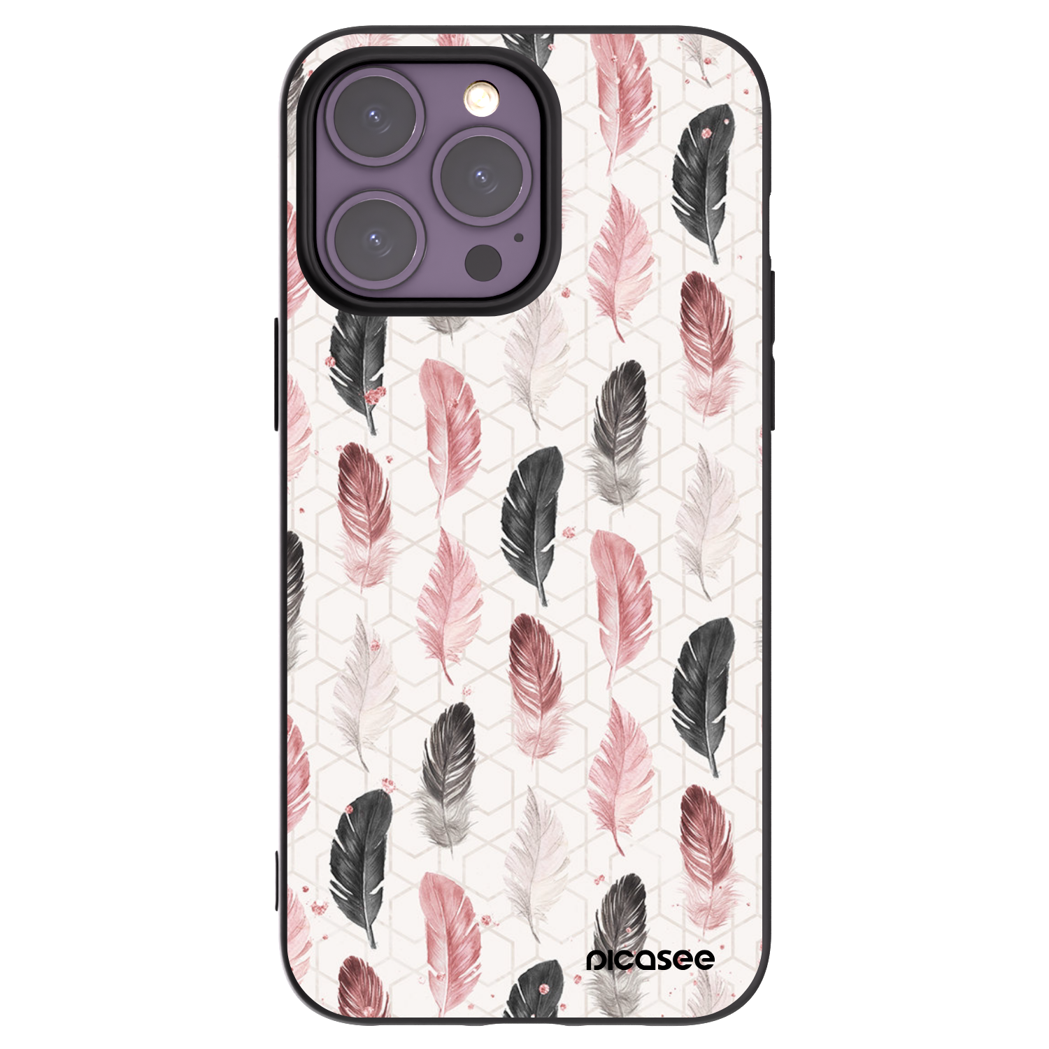 Picasee crna silikonska maskica za Apple iPhone 14 Pro Max - Feather 2