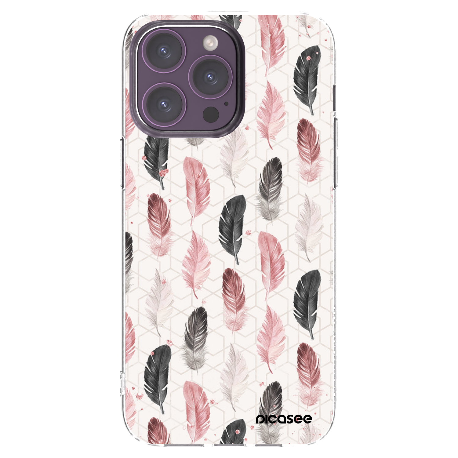 Picasee silikonska prozirna maskica za Apple iPhone 14 Pro Max - Feather 2