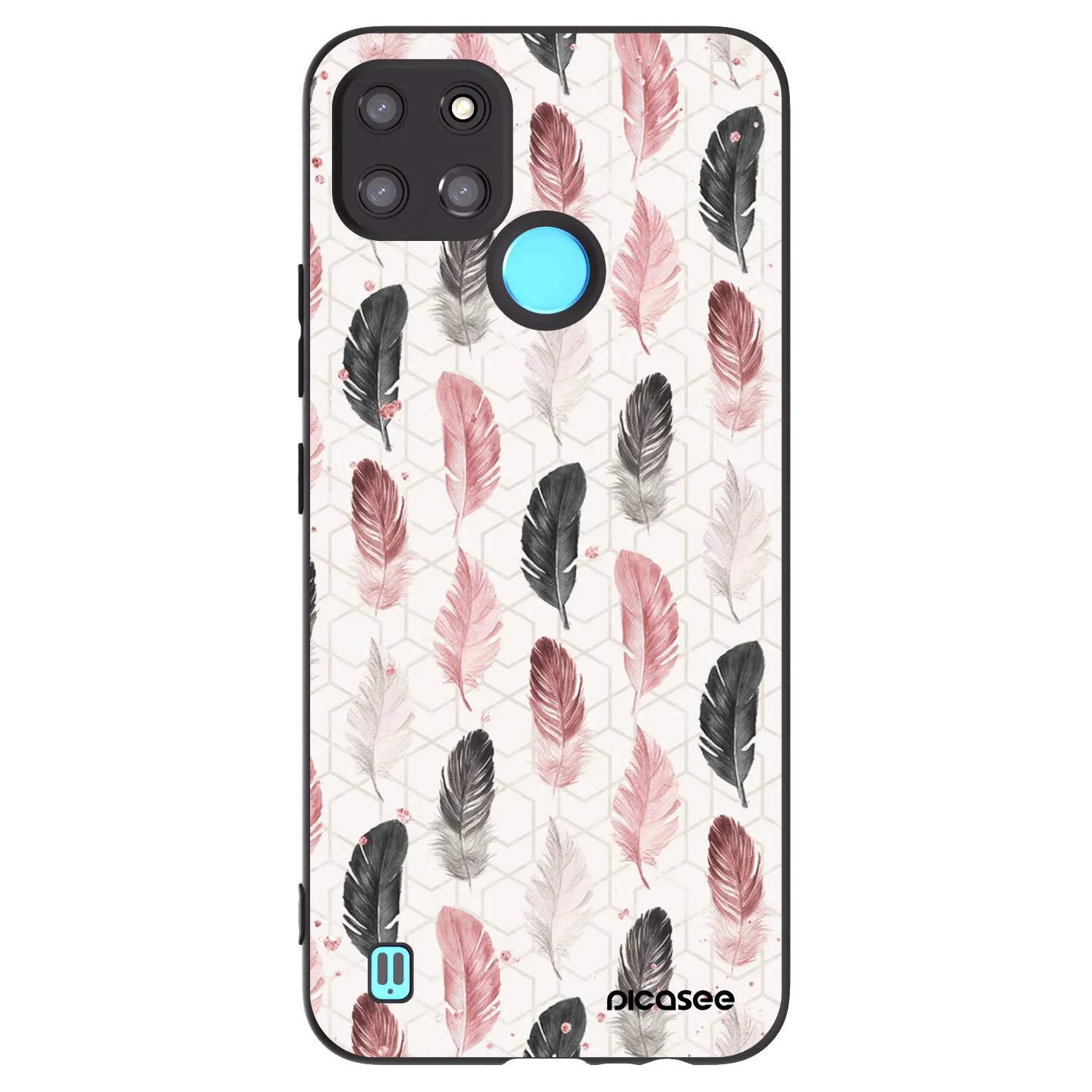 Picasee crna silikonska maskica za Realme C21Y - Feather 2