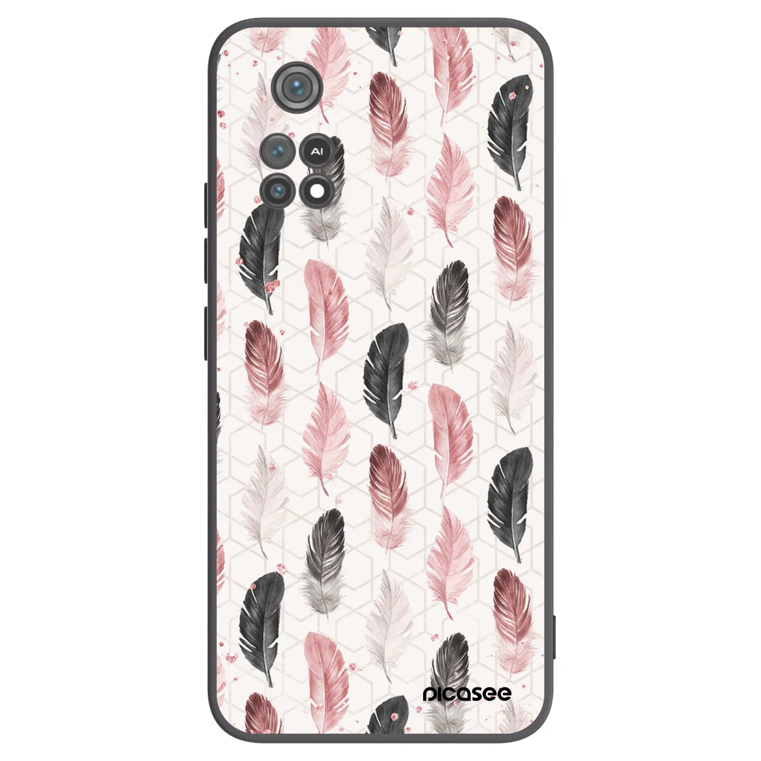 Picasee crna silikonska maskica za Xiaomi Poco M4 Pro - Feather 2