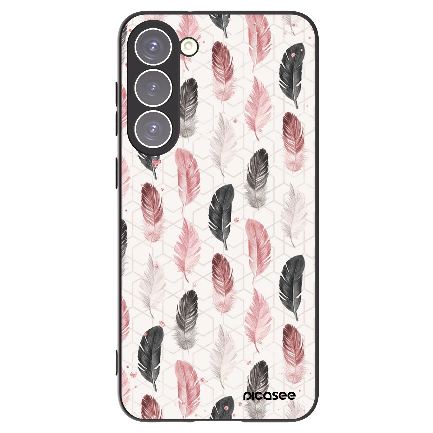 Picasee crna silikonska maskica za Samsung Galaxy S23+ 5G - Feather 2