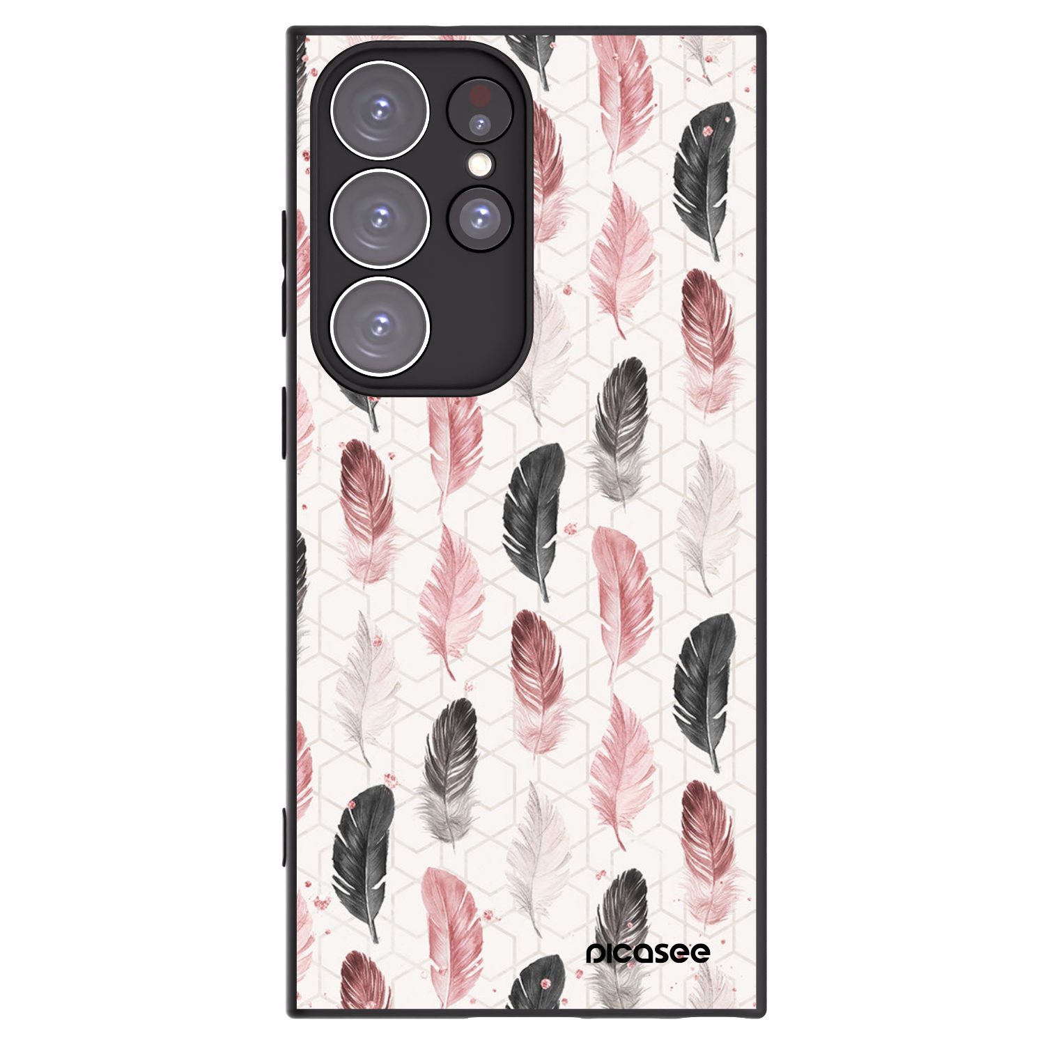 Picasee crna silikonska maskica za Samsung Galaxy S23 Ultra 5G - Feather 2