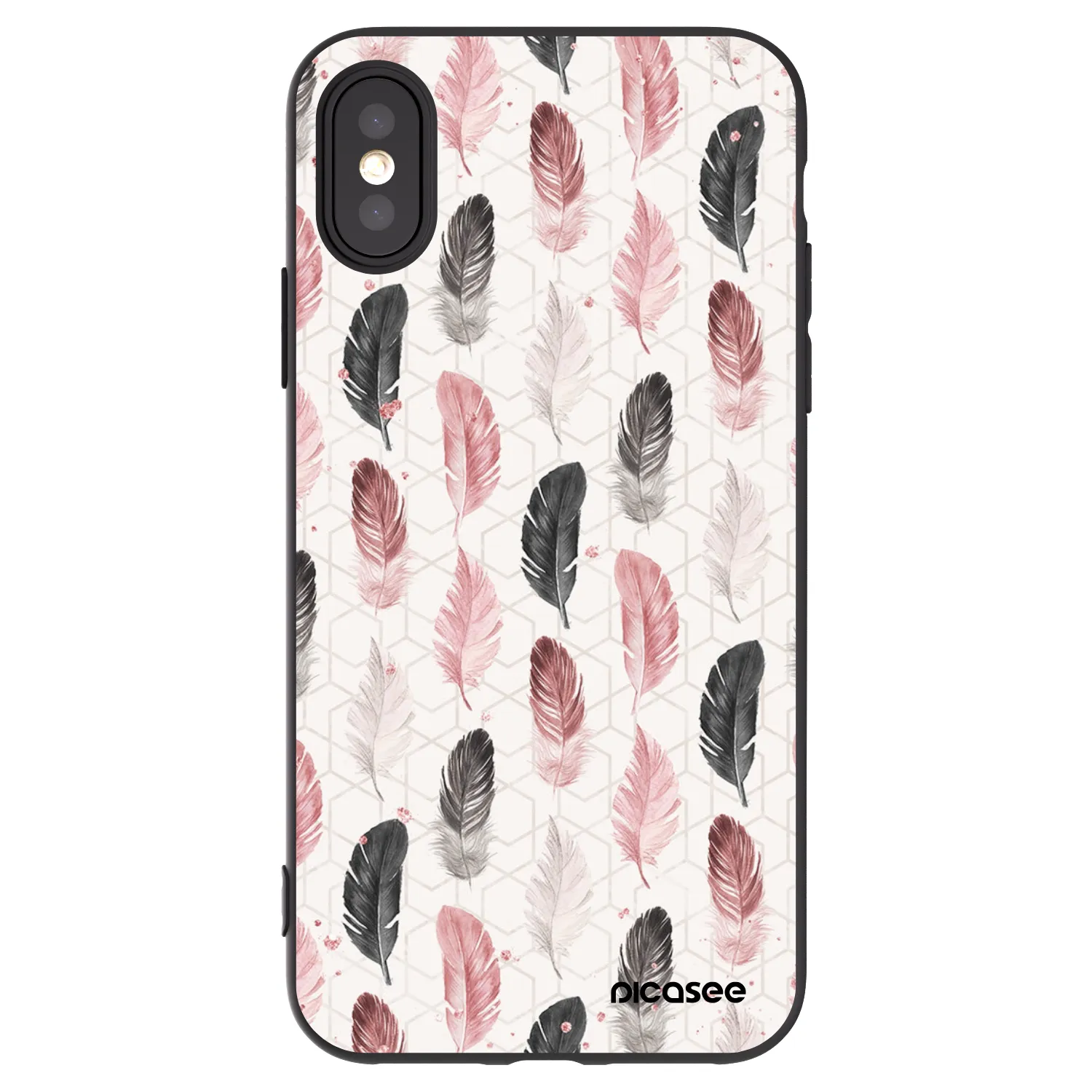 Picasee crna silikonska maskica za Apple iPhone X/XS - Feather 2