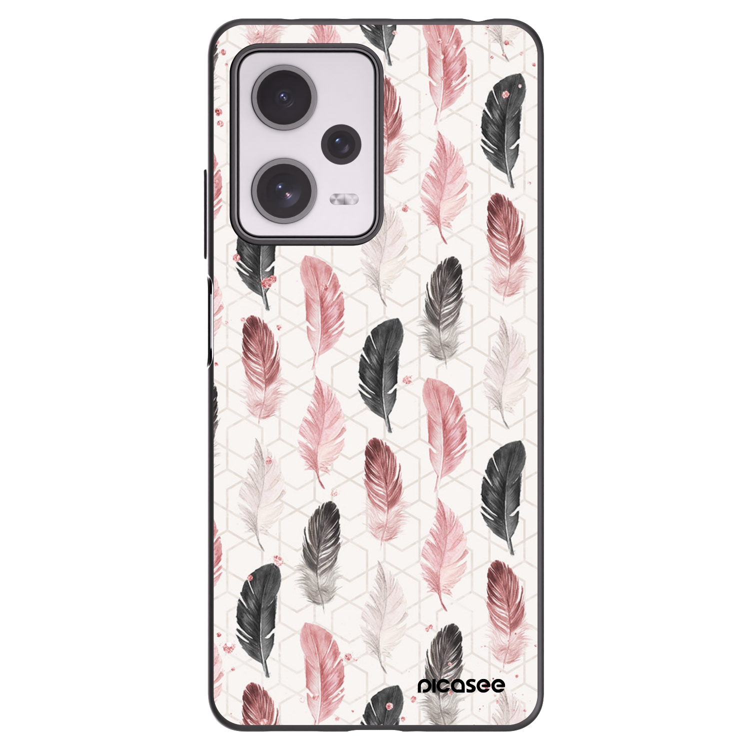 Picasee crna silikonska maskica za Xiaomi Redmi Note 12 Pro+ 5G - Feather 2
