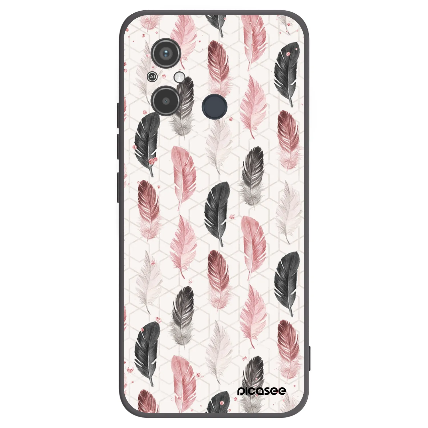 Picasee crna silikonska maskica za Xiaomi Redmi 12C - Feather 2