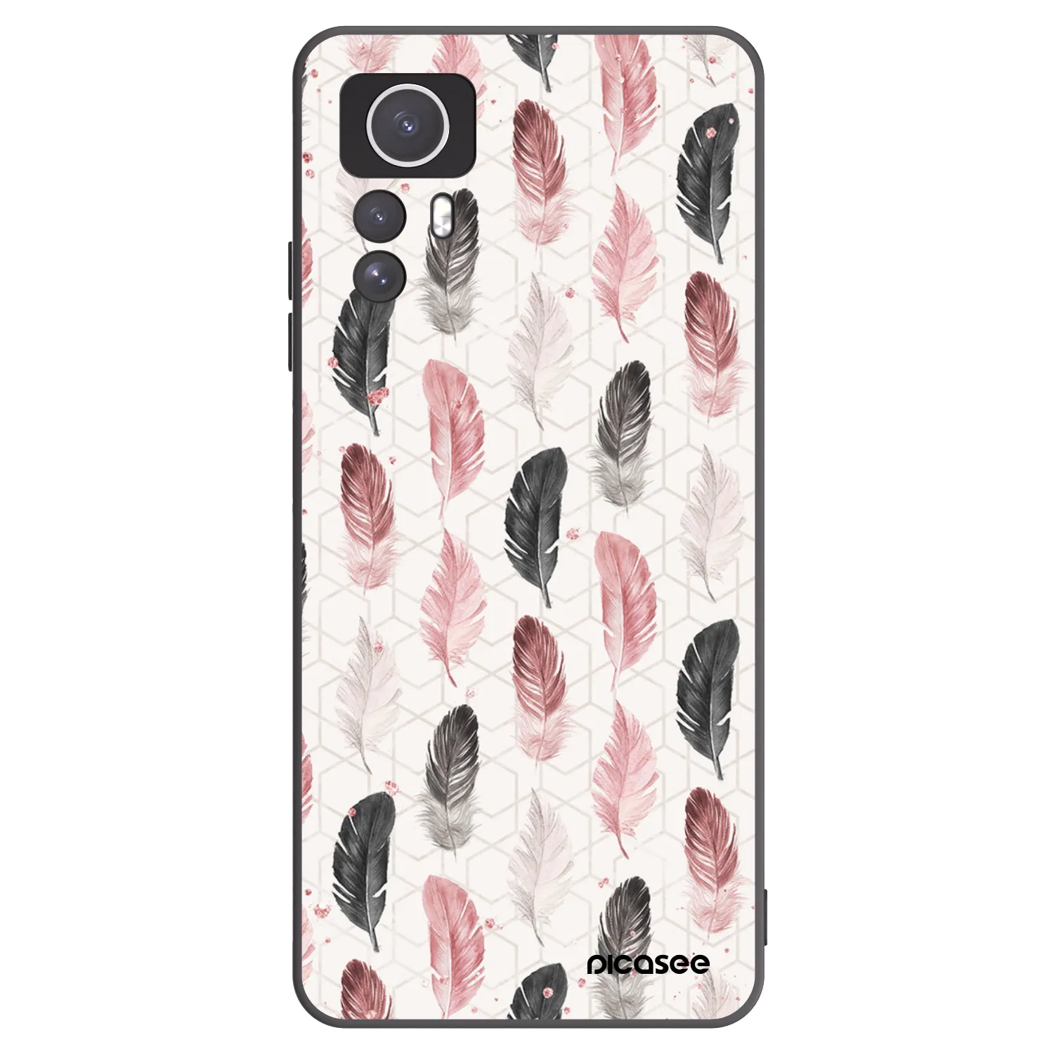 Picasee crna silikonska maskica za Xiaomi Redmi Note 12S - Feather 2