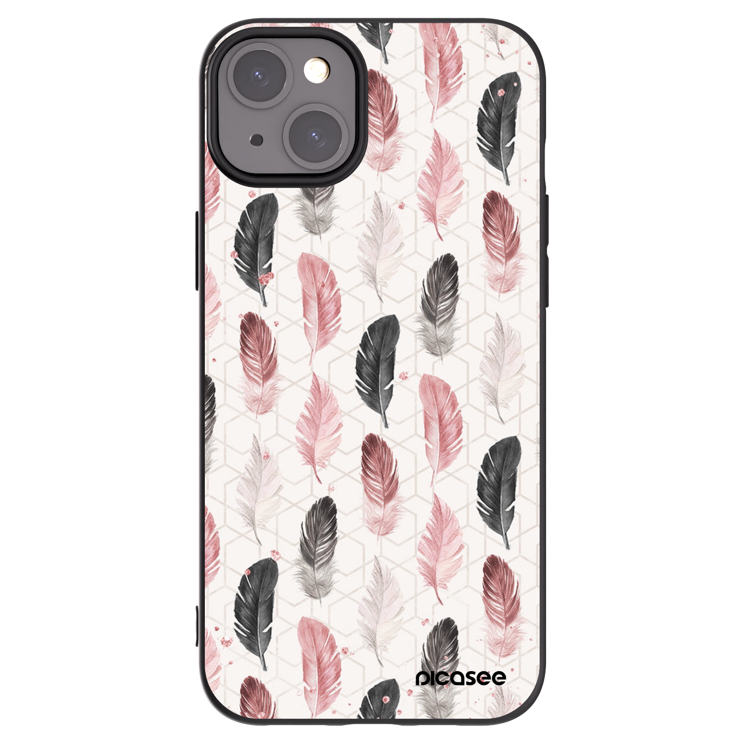 Picasee crna silikonska maskica za Apple iPhone 15 Plus - Feather 2