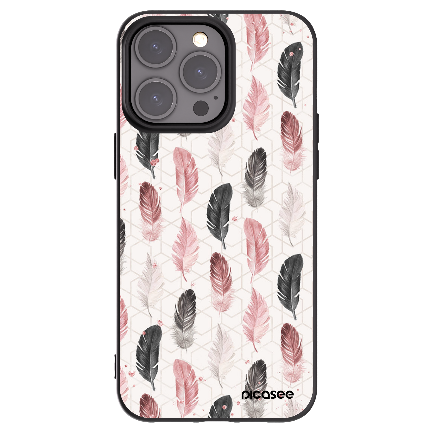 Picasee crna silikonska maskica za Apple iPhone 15 Pro Max - Feather 2
