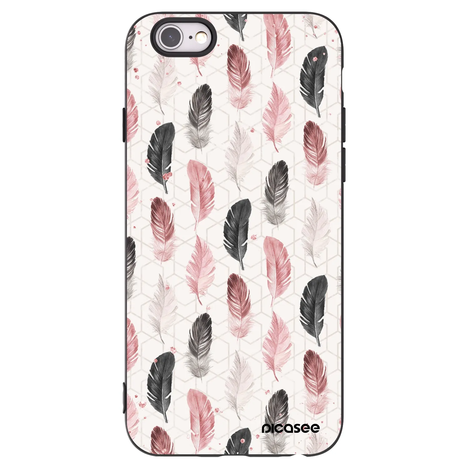 Picasee crna silikonska maskica za Apple iPhone 6/6S - Feather 2