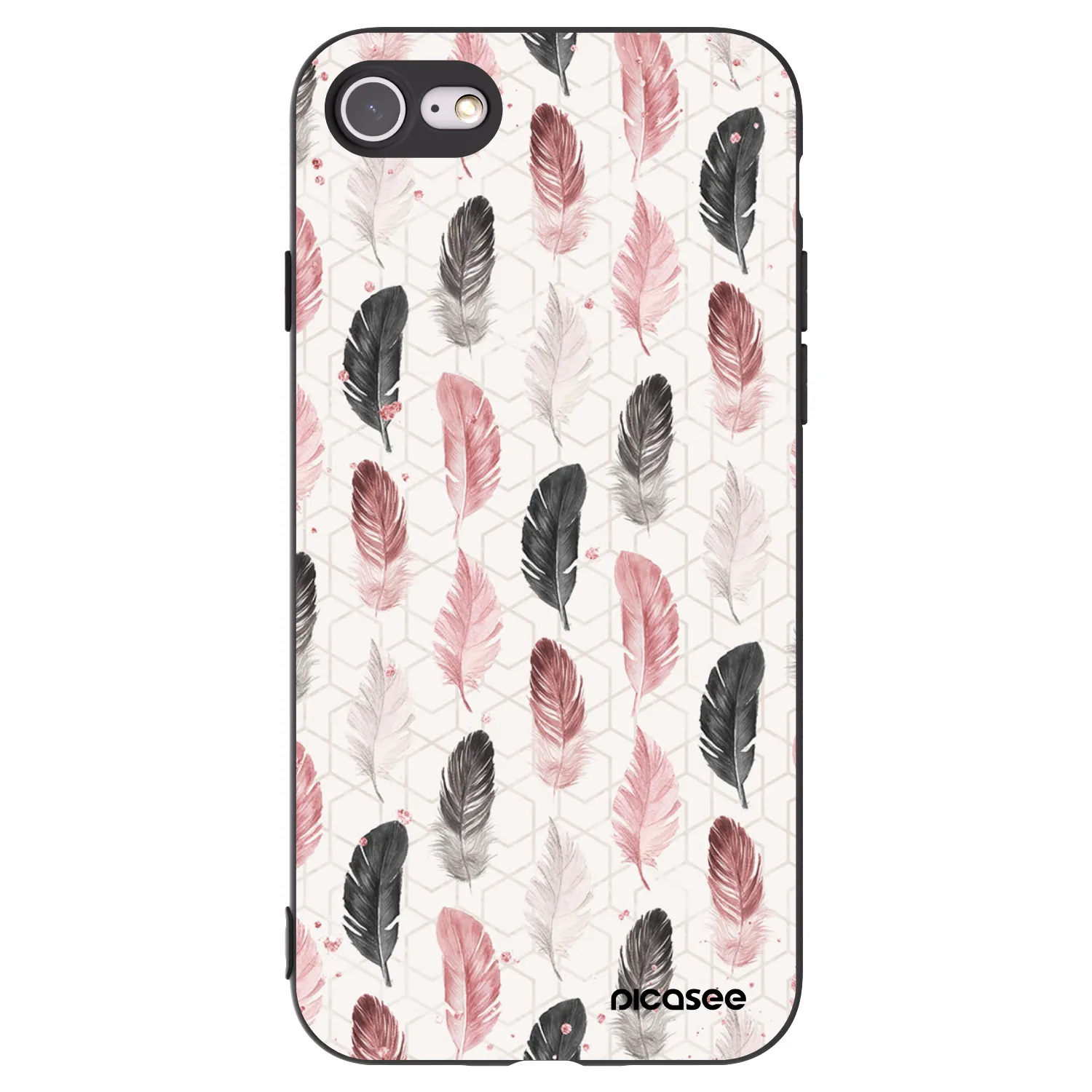 Picasee crna silikonska maskica za Apple iPhone 7 - Feather 2