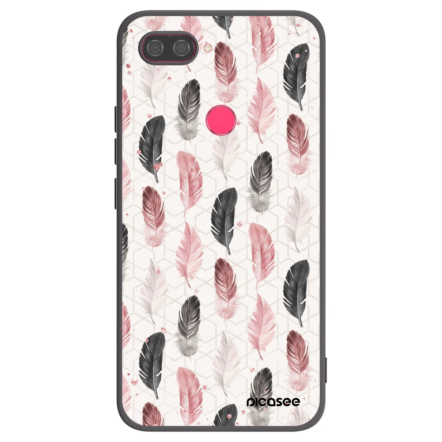 Picasee crna silikonska maskica za Xiaomi Mi 8 Lite - Feather 2