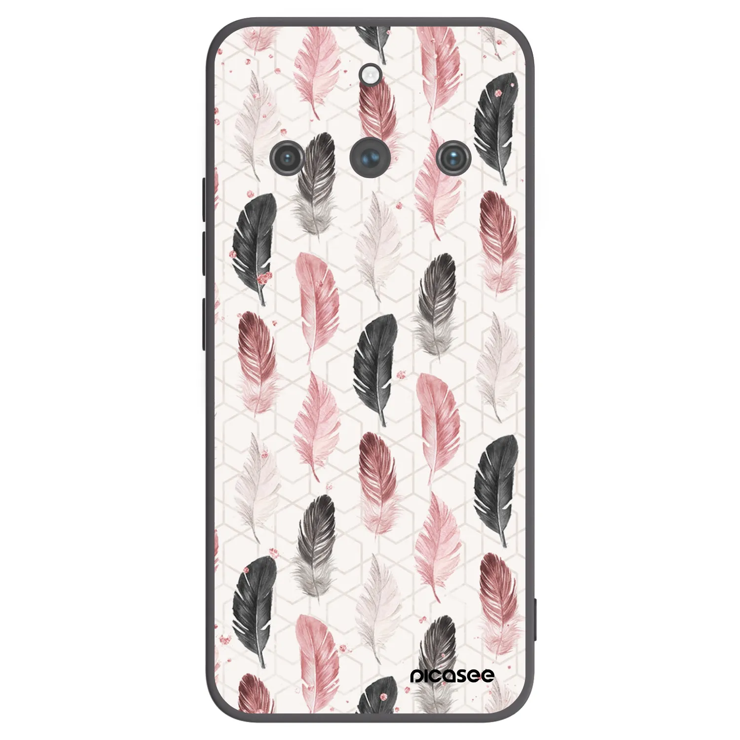 Picasee crna silikonska maskica za Realme 11 Pro+ - Feather 2