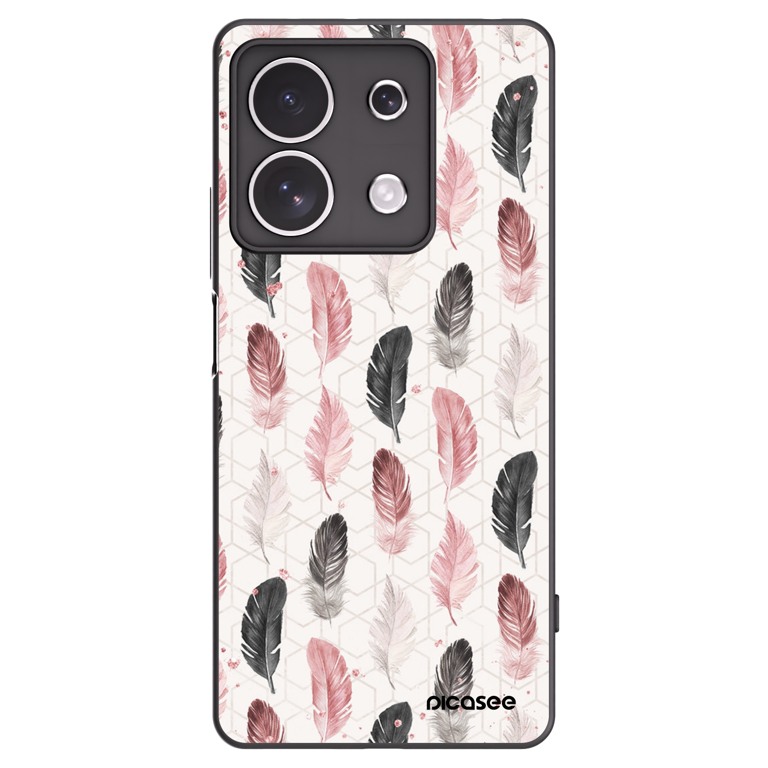 Picasee crna silikonska maskica za Xiaomi Redmi Note 13 4G - Feather 2