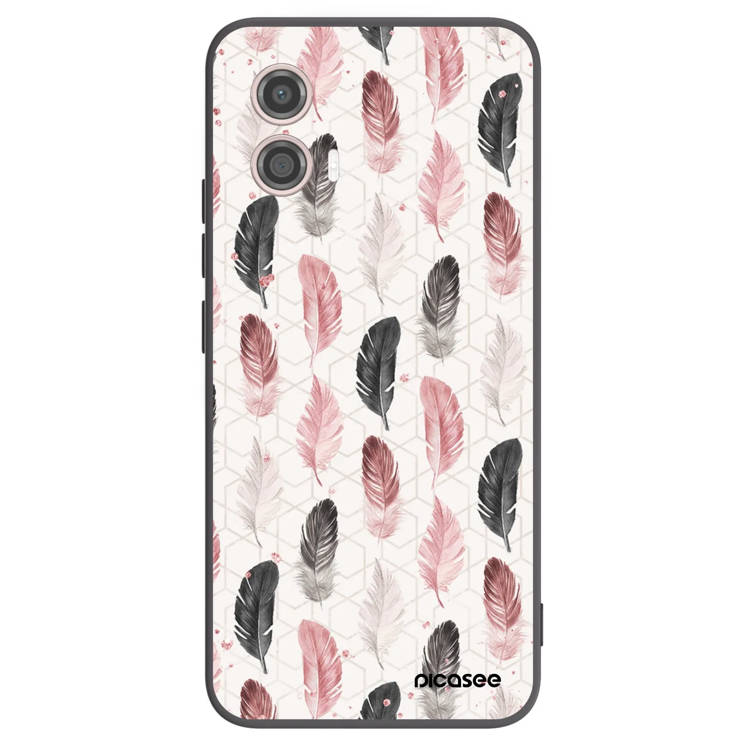 Picasee crna silikonska maskica za Motorola Moto G53 5G - Feather 2