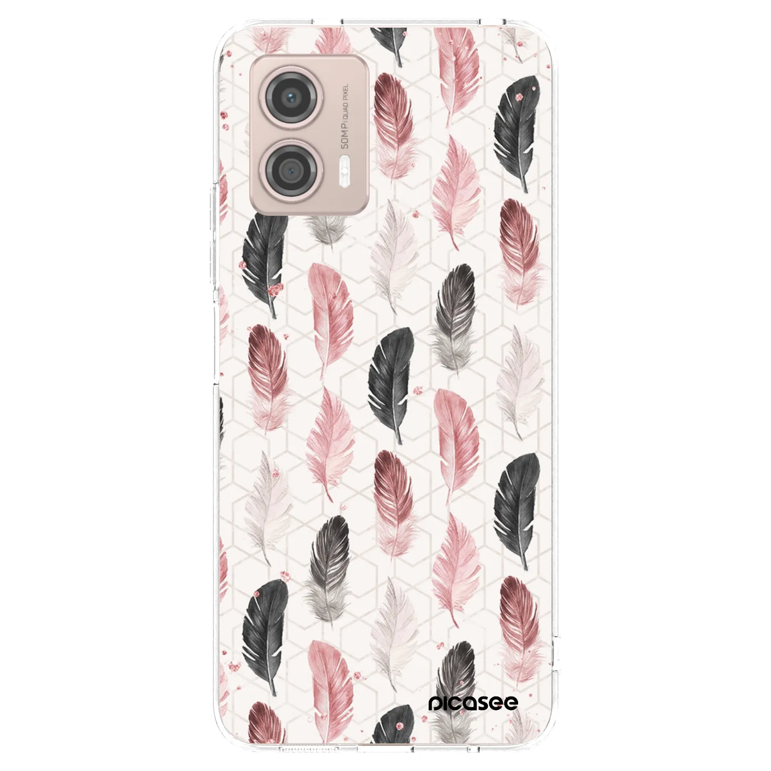 Picasee silikonska prozirna maskica za Motorola Moto G53 5G - Feather 2